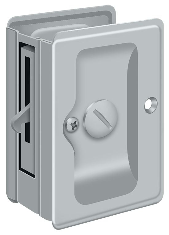 Deltana SDLA325U26D Heavy Duty Pocket Lock; Adjustable; 3-1/4" x 2 1/4" Privacy; Satin Chrome Finish Deltana