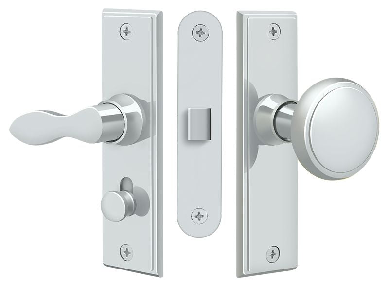 Deltana SDML334U26 Storm Door Latch; Square; Mortise Lock; Bright Chrome Finish Deltana