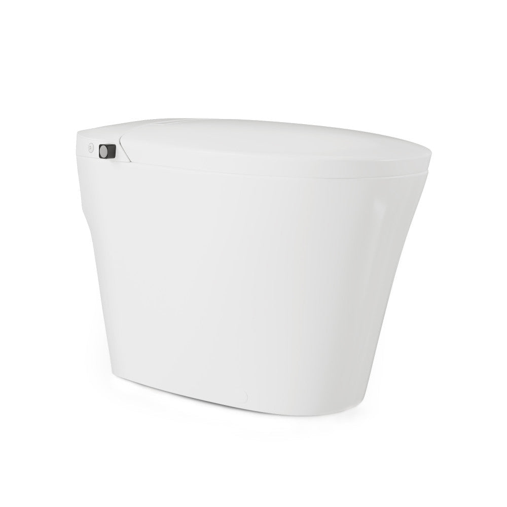Swiss Madison Hugo H Power Flush Tankless Toilet 12" Rough-in 1.1 GPF Non-Electric ADA Toilet with Integrated Tank and Manual Bidet in Glossy White Swiss Madison
