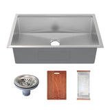 Swiss Madison Rivage 33 x 19 Single Basin Undermount Kitchen Workstation Sink Swiss Madison