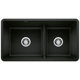 Blanco Precis SILGRANIT 33" 60/40 Reversible Double Bowl Undermount Kitchen Sink with Low Divide Blanco