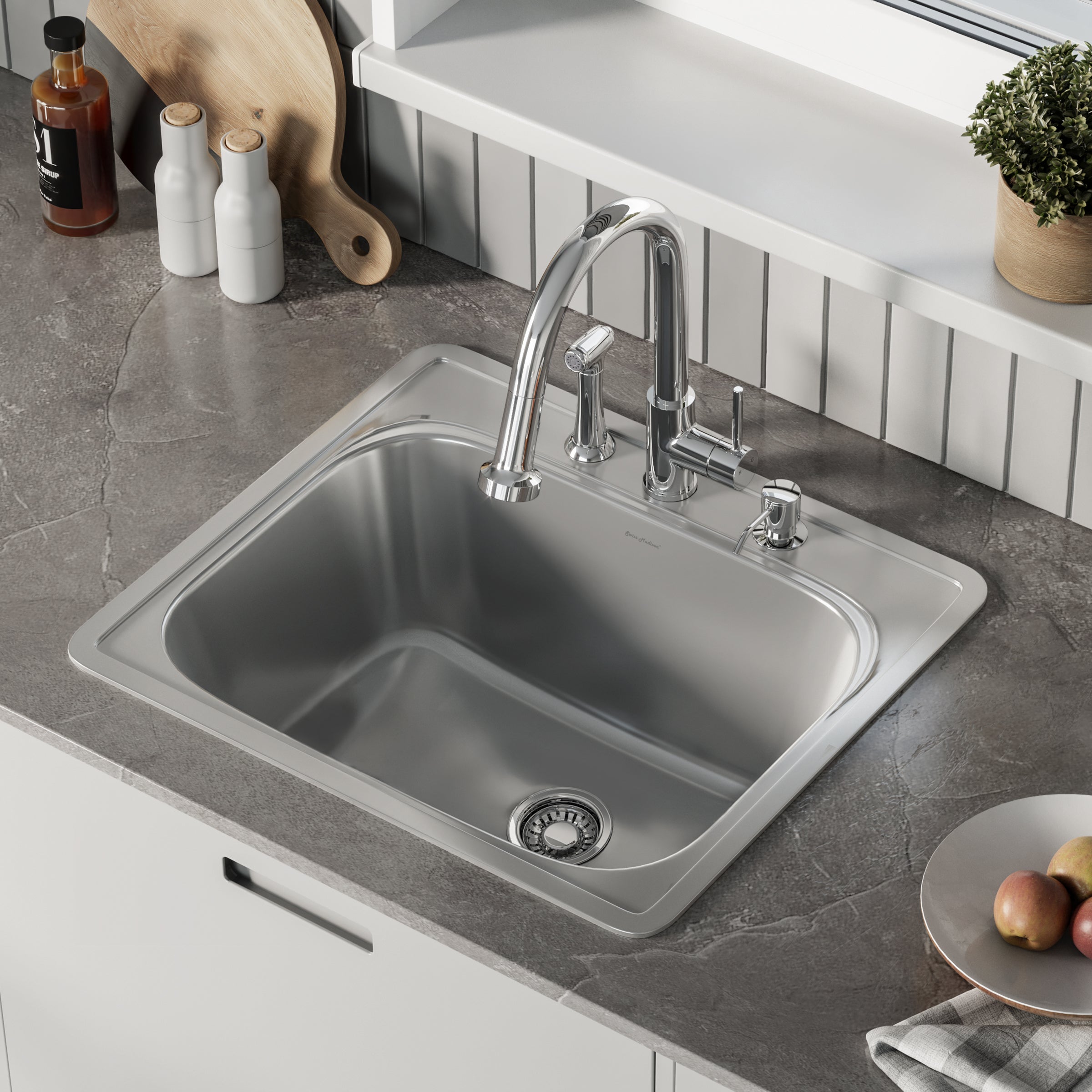 Swiss Madison Ouvert 25 x 22 Stainless Steel, Single Basin, Top Mount Kitchen Sink