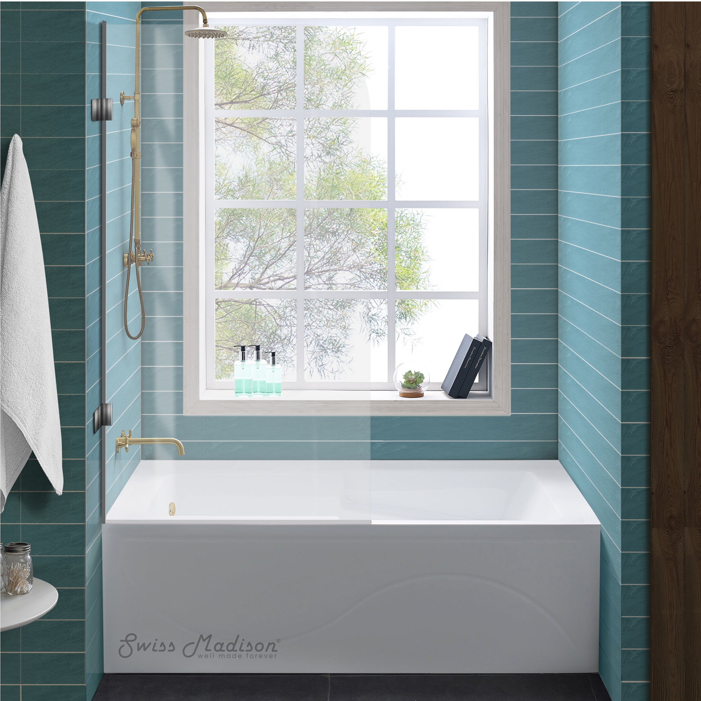 Swiss Madison Ivy 60" x 30" Alcove Bathtub with Apron