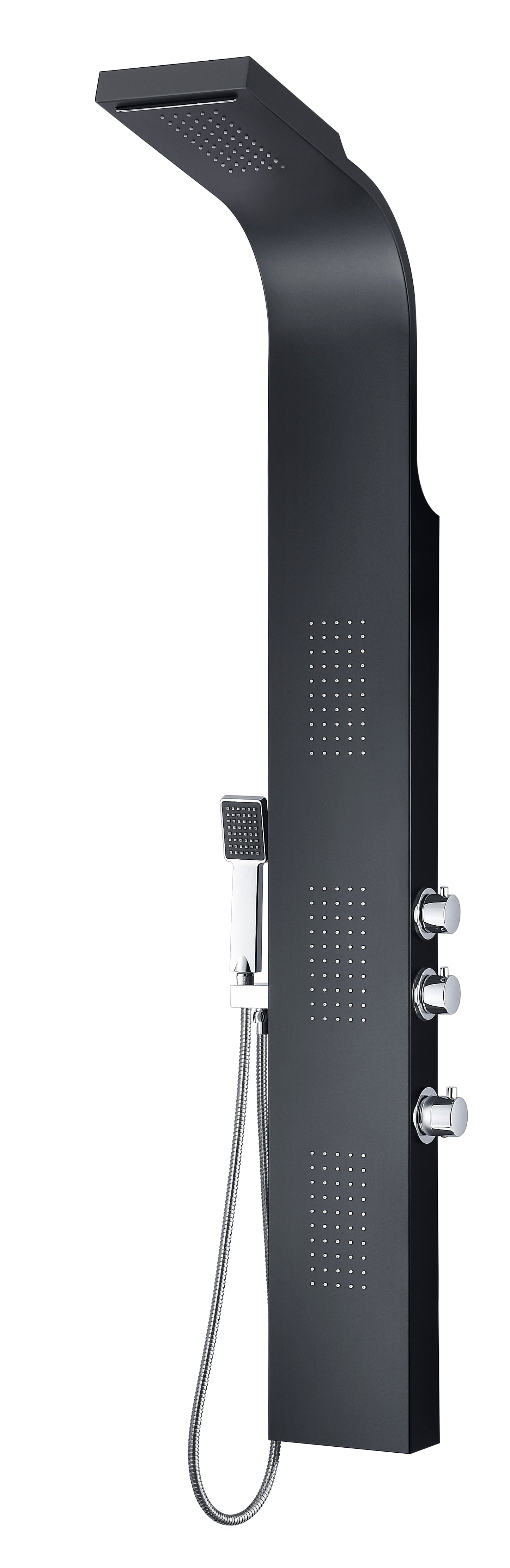 ANZZI  Atoll Series 66 in. Full Body Shower Panel System with Heavy Rain Shower and Spray Wand ANZZI