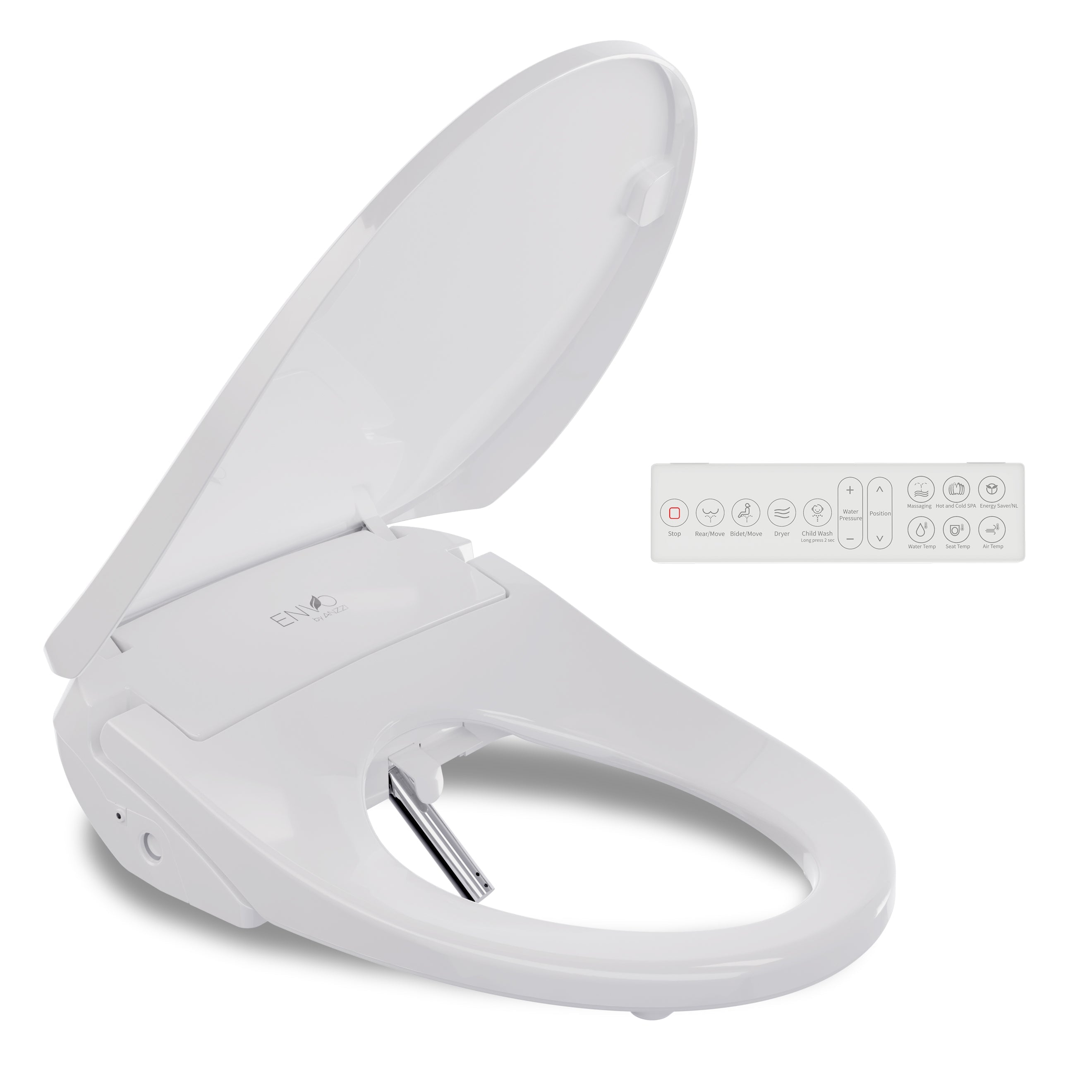 ANZZI  Ember Elongated Smart Electric Bidet Toilet Seat with Remote Control and Heated Seat ANZZI