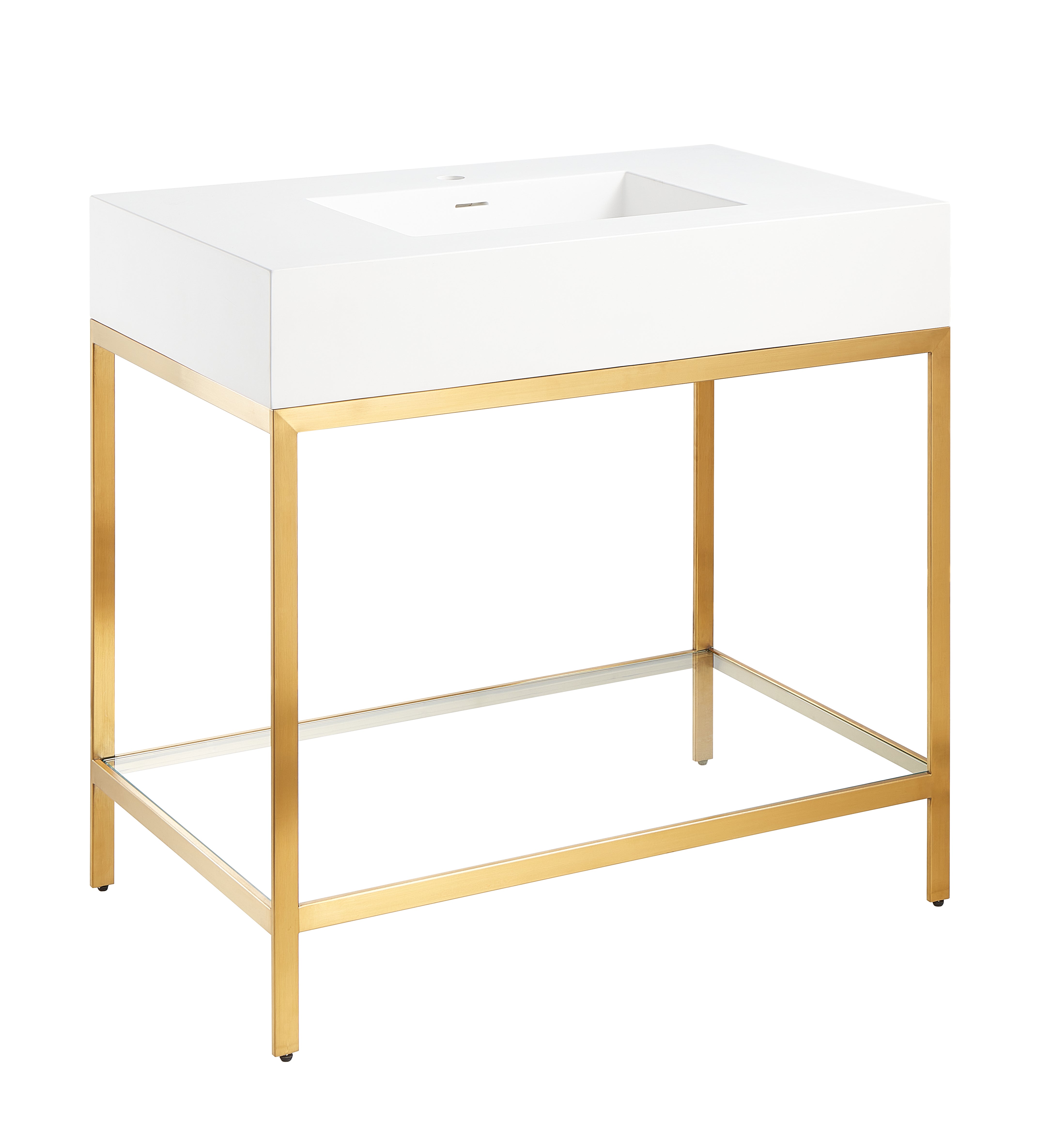 ANZZI  Ventura 36 in. Console Sink with Matte White Counter Top ANZZI