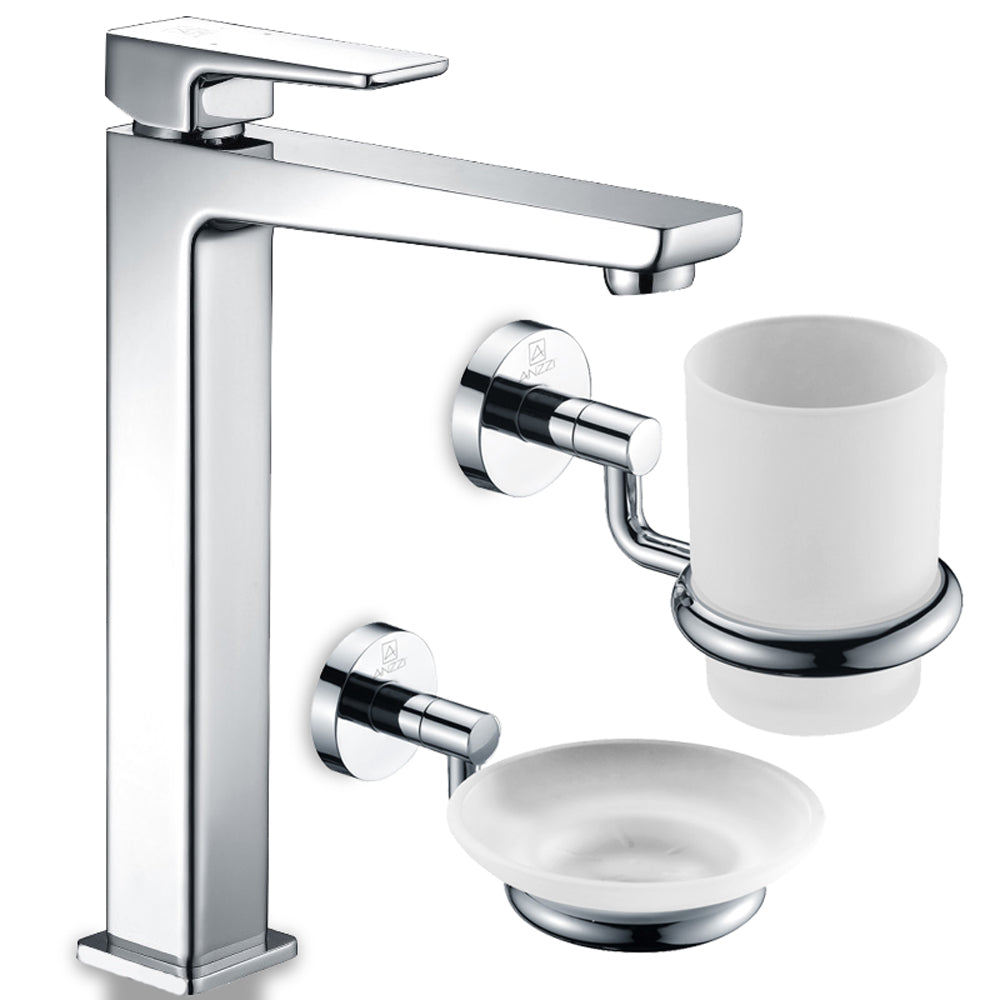 ANZZI  Valor Single Hole Single-Handle Bathroom Faucet with Soap Dish and Toothbrush Holder ANZZI