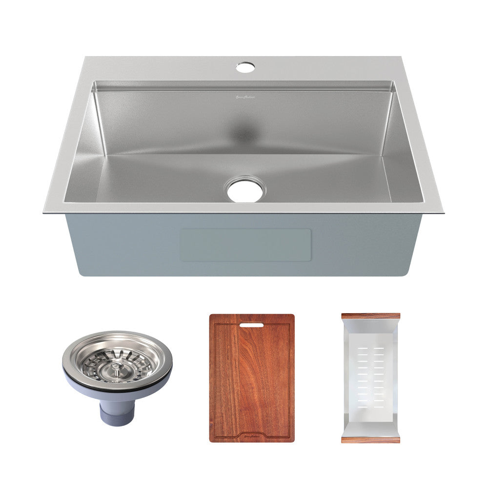 Swiss Madison Ravi Single Basin 33 x 22 Topmount Kitchen Workstation Sink Swiss Madison
