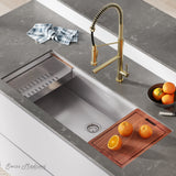 Swiss Madison Rivage 45 x 19 Single Basin Undermount Kitchen Workstation Sink