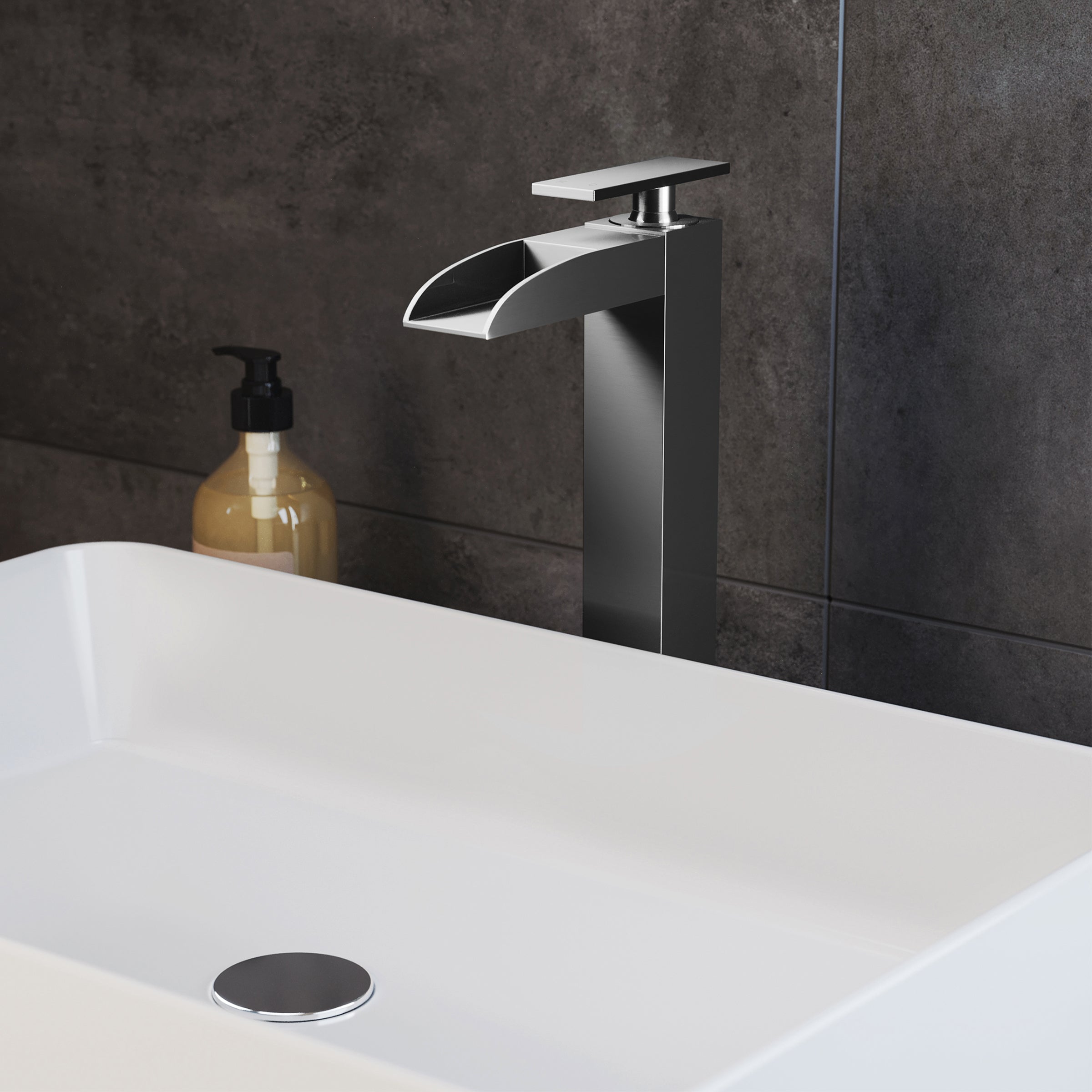 Swiss Madison Concorde Single Hole, Single-Handle, High Arc Waterfall, Bathroom Faucet