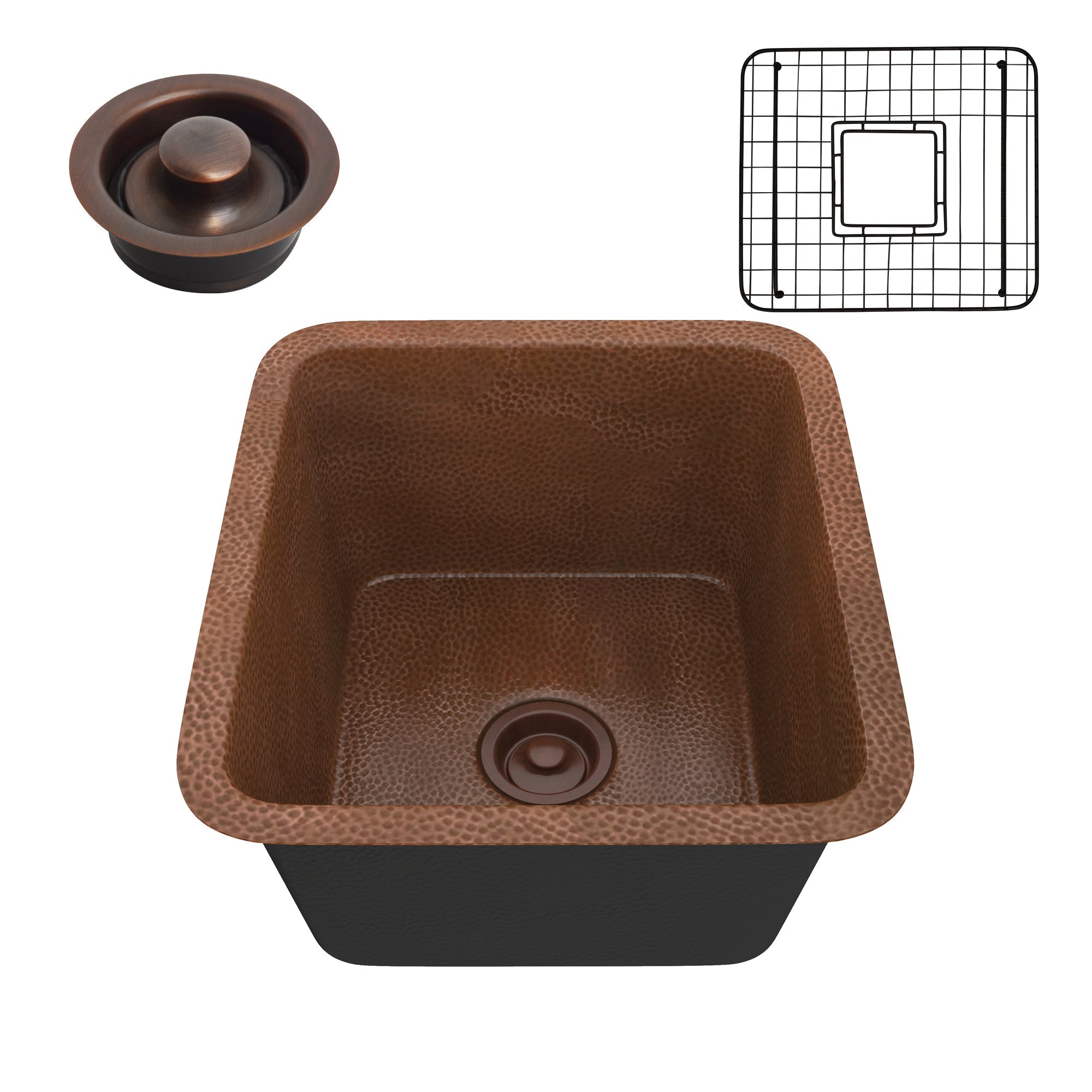 ANZZI  Aquileia Drop-in Handmade Copper 17 in. 0-Hole Single Bowl Kitchen Sink ANZZI