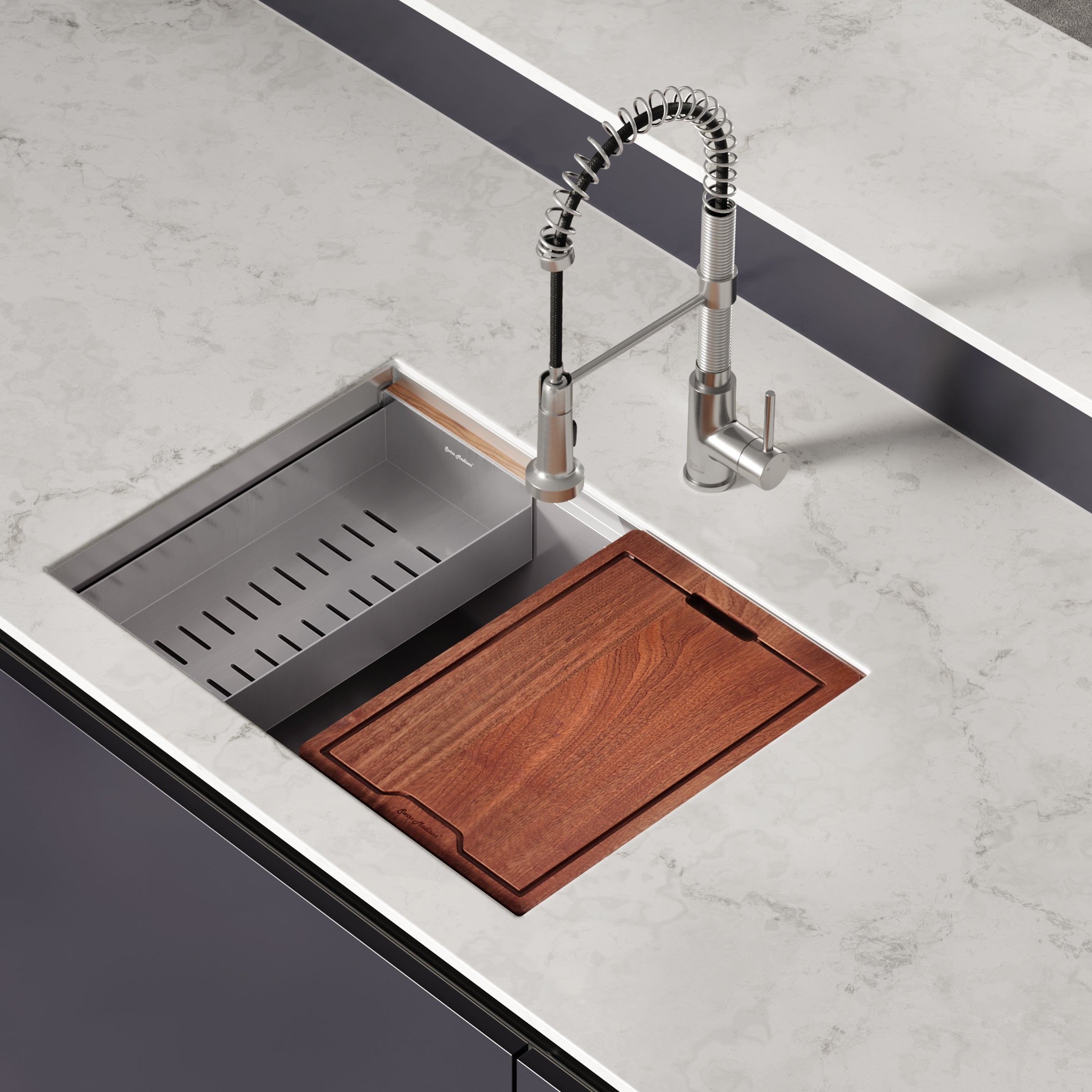 Swiss Madison Rivage 27 x 19 Single Basin Undermount Kitchen Workstation Sink