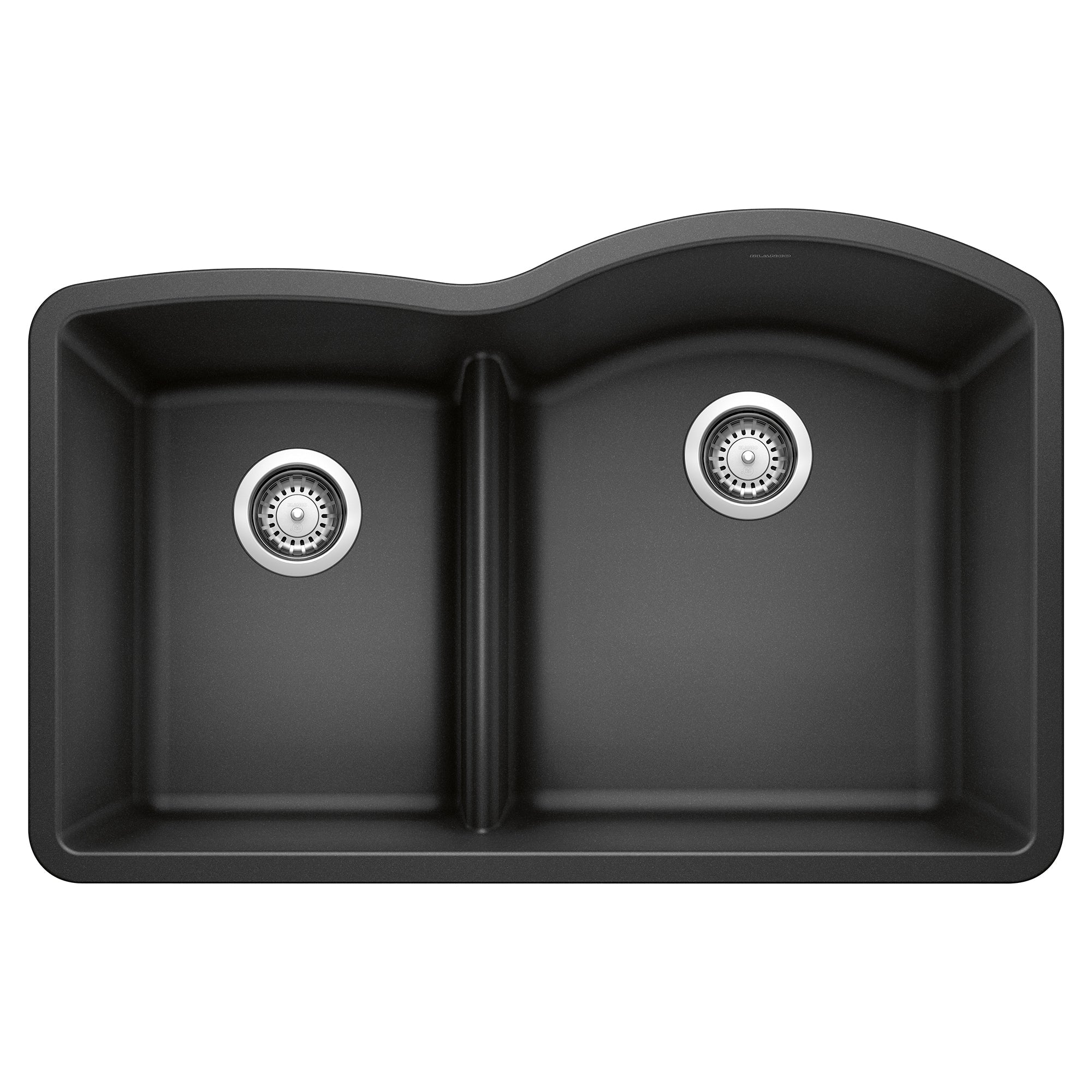 Blanco Diamond SILGRANIT 32" 40/60 Reverse Double Bowl Undermount Kitchen Sink with Low Divide BLANCO