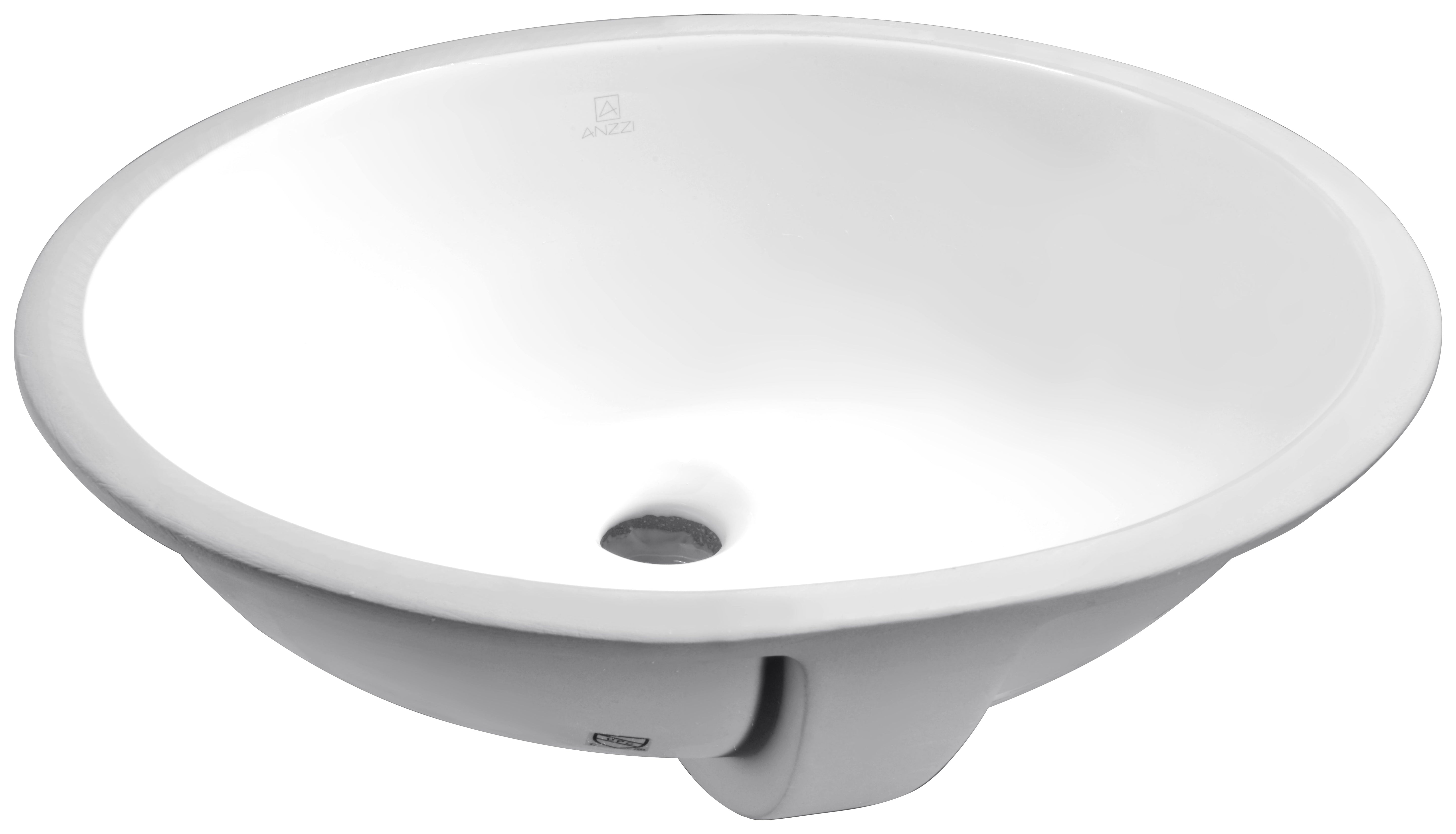 ANZZI  Rhodes Series 17 in. Ceramic Undermount Sink Basin ANZZI