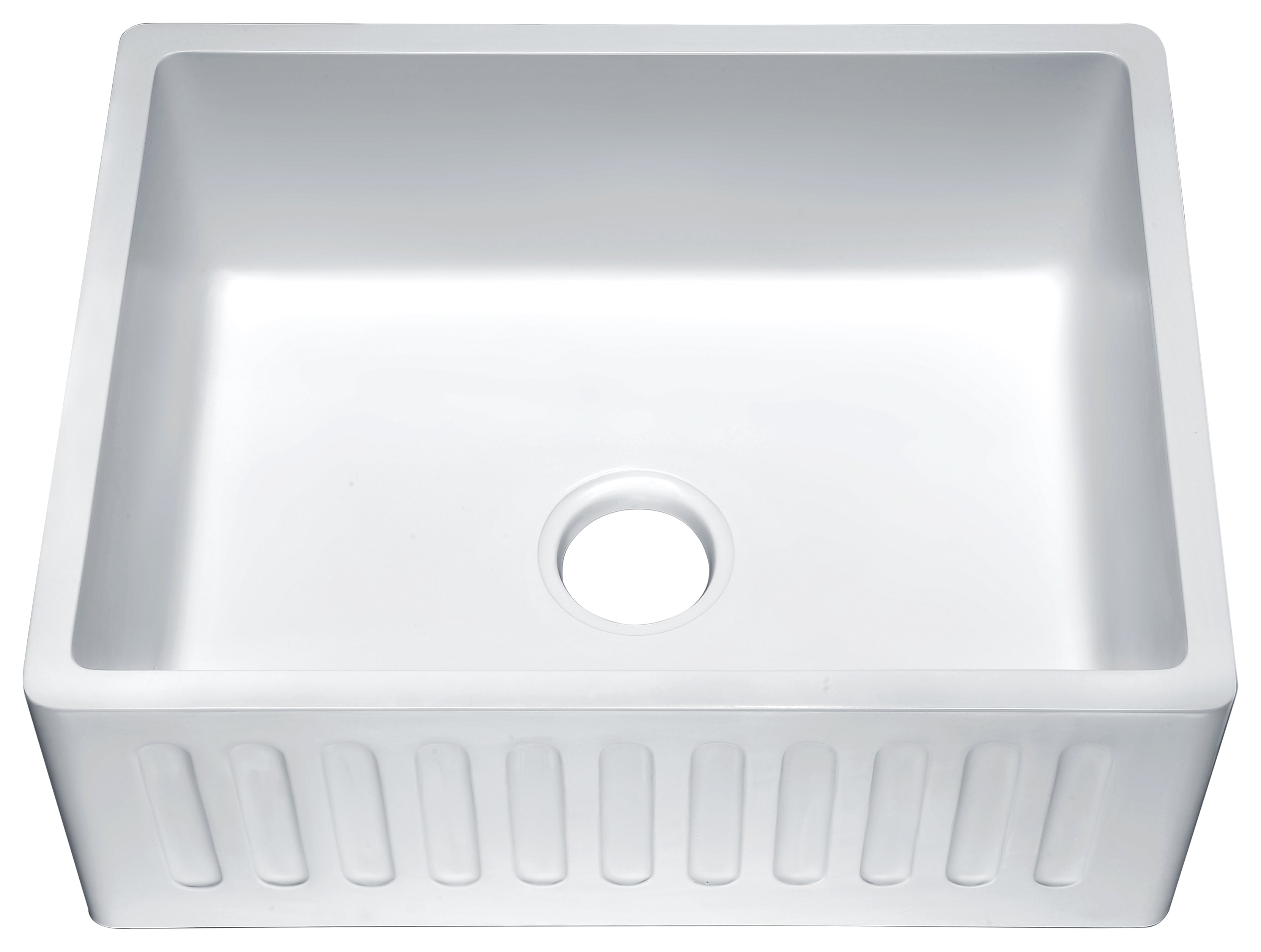 ANZZI  Roine Farmhouse Reversible Glossy Solid Surface 24 in. Single Basin Kitchen Sink ANZZI