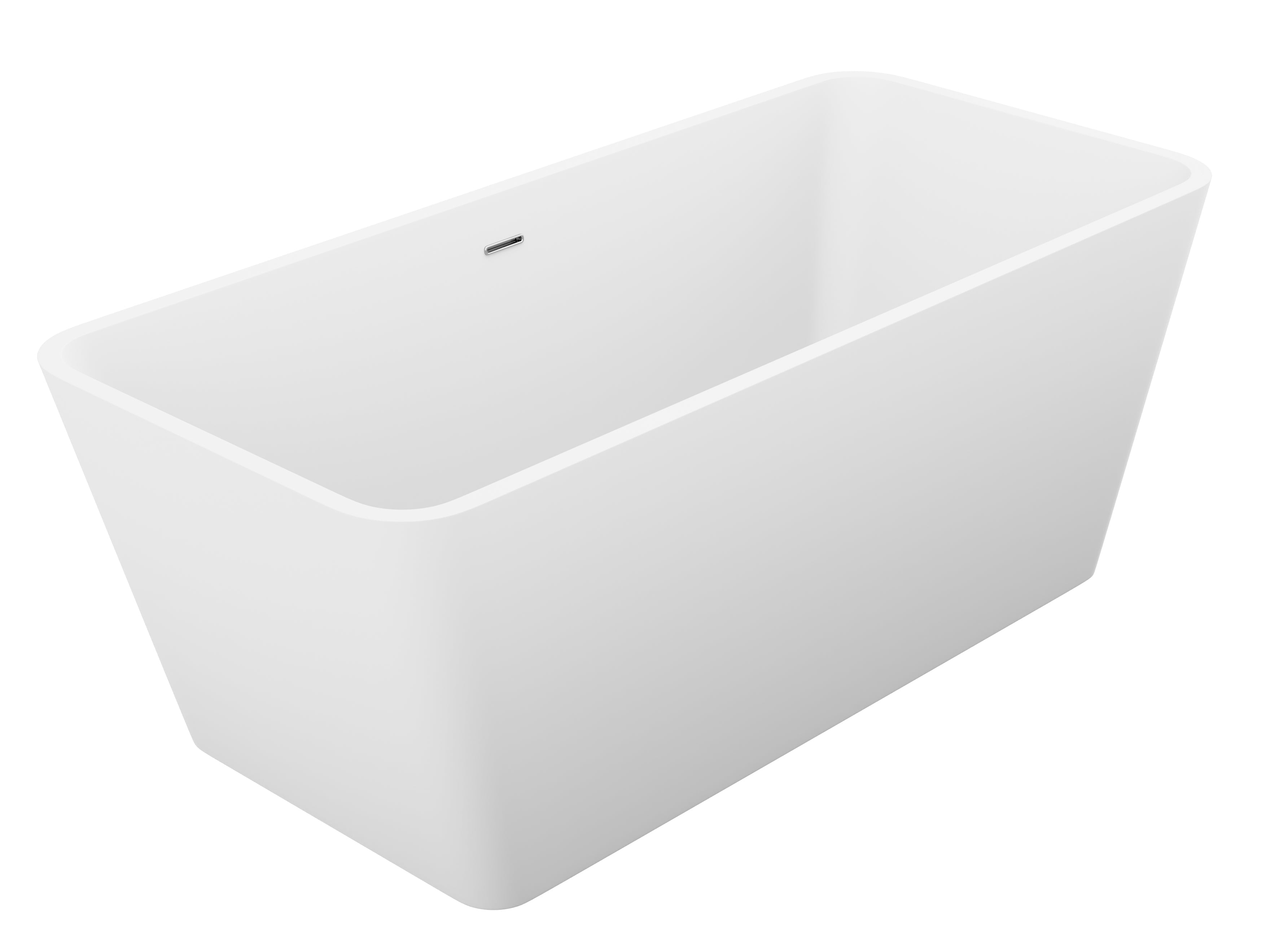 ANZZI  Cenere 4.9 ft. Man-Made Stone Center Drain Freestanding Bathtub ANZZI