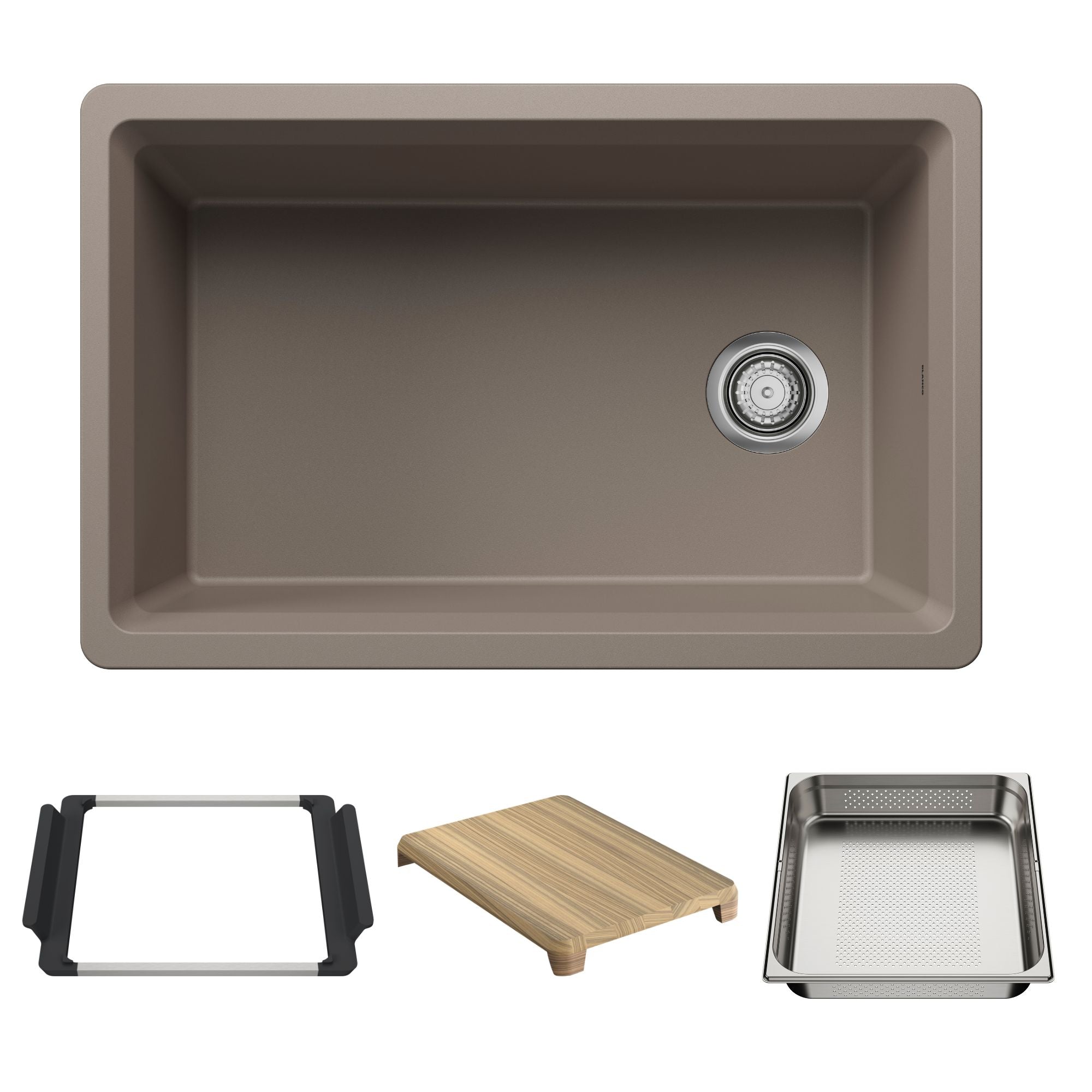Blanco Inteos SILGRANIT 30" Single Bowl Reversible Undermount Workstation Kitchen Sink BLANCO