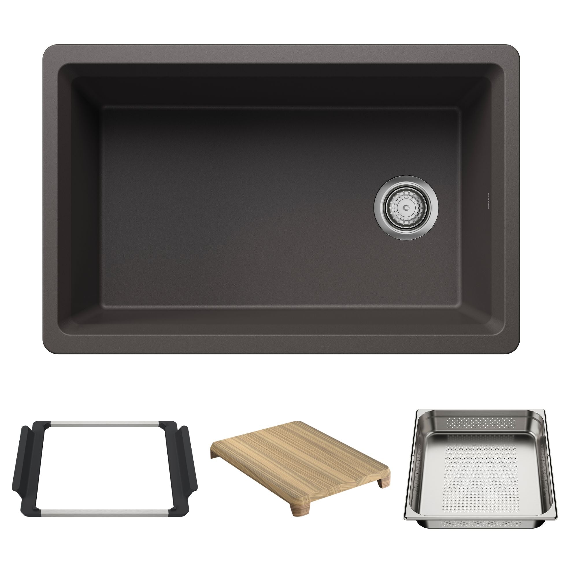 Blanco Inteos SILGRANIT 30" Single Bowl Reversible Undermount Workstation Kitchen Sink BLANCO