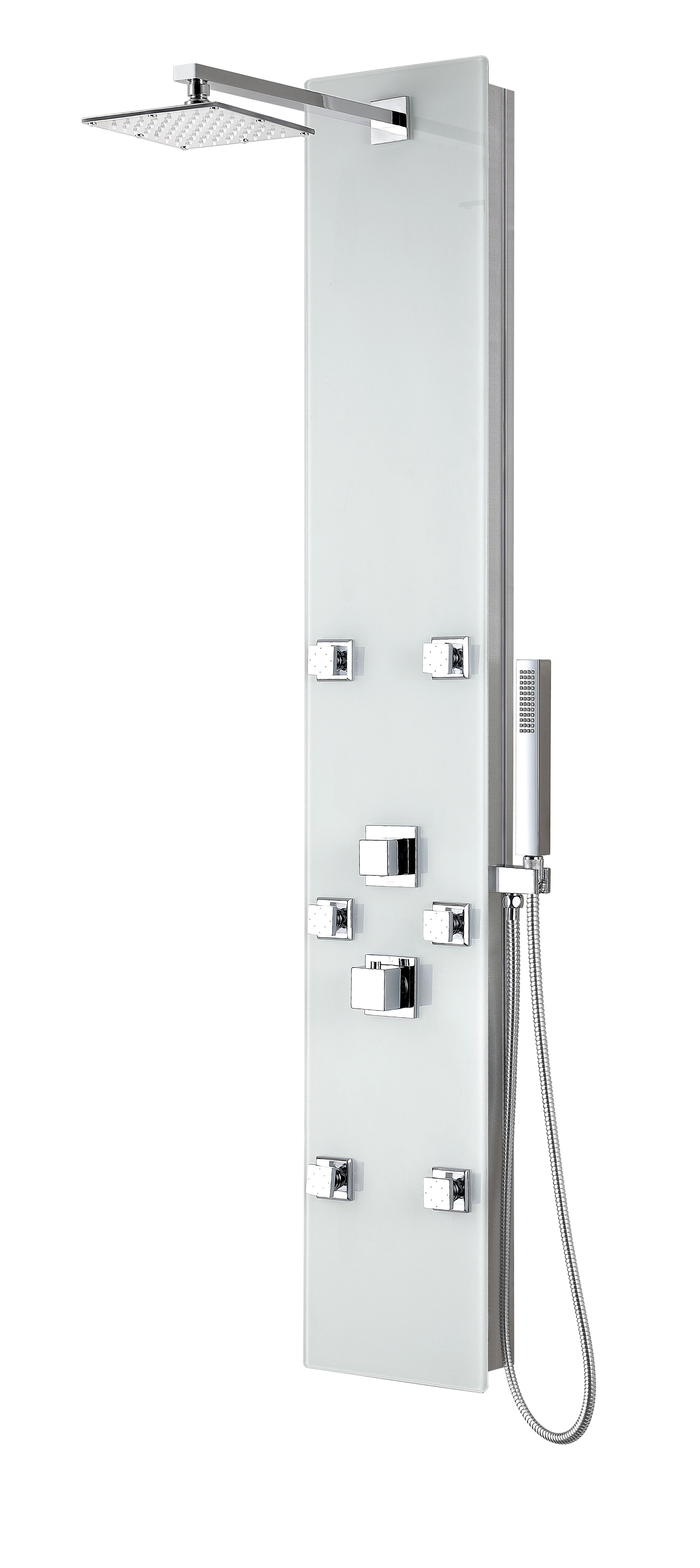 ANZZI  Rhaus 60 in. 6-Jetted Full Body Shower Panel with Heavy Rain Shower and Spray Wand ANZZI
