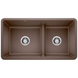 Blanco Precis SILGRANIT 33" 60/40 Reversible Double Bowl Undermount Kitchen Sink with Low Divide Blanco