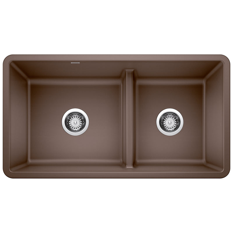 Blanco Precis SILGRANIT 33" 60/40 Reversible Double Bowl Undermount Kitchen Sink with Low Divide Blanco