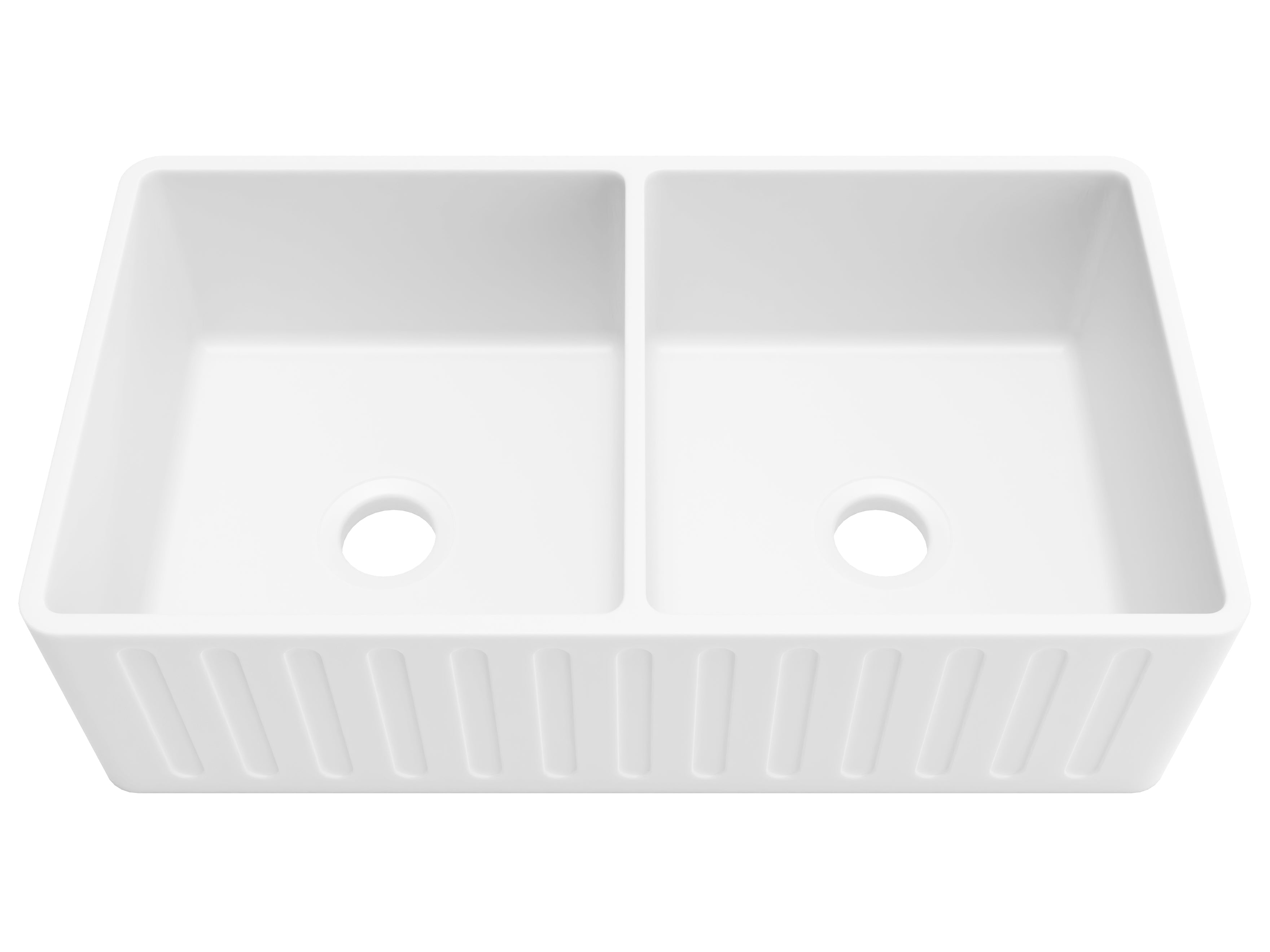 ANZZI  Roine Farmhouse Reversible Apron Front Solid Surface 33 in. 50/50 Basin Kitchen Sink ANZZI