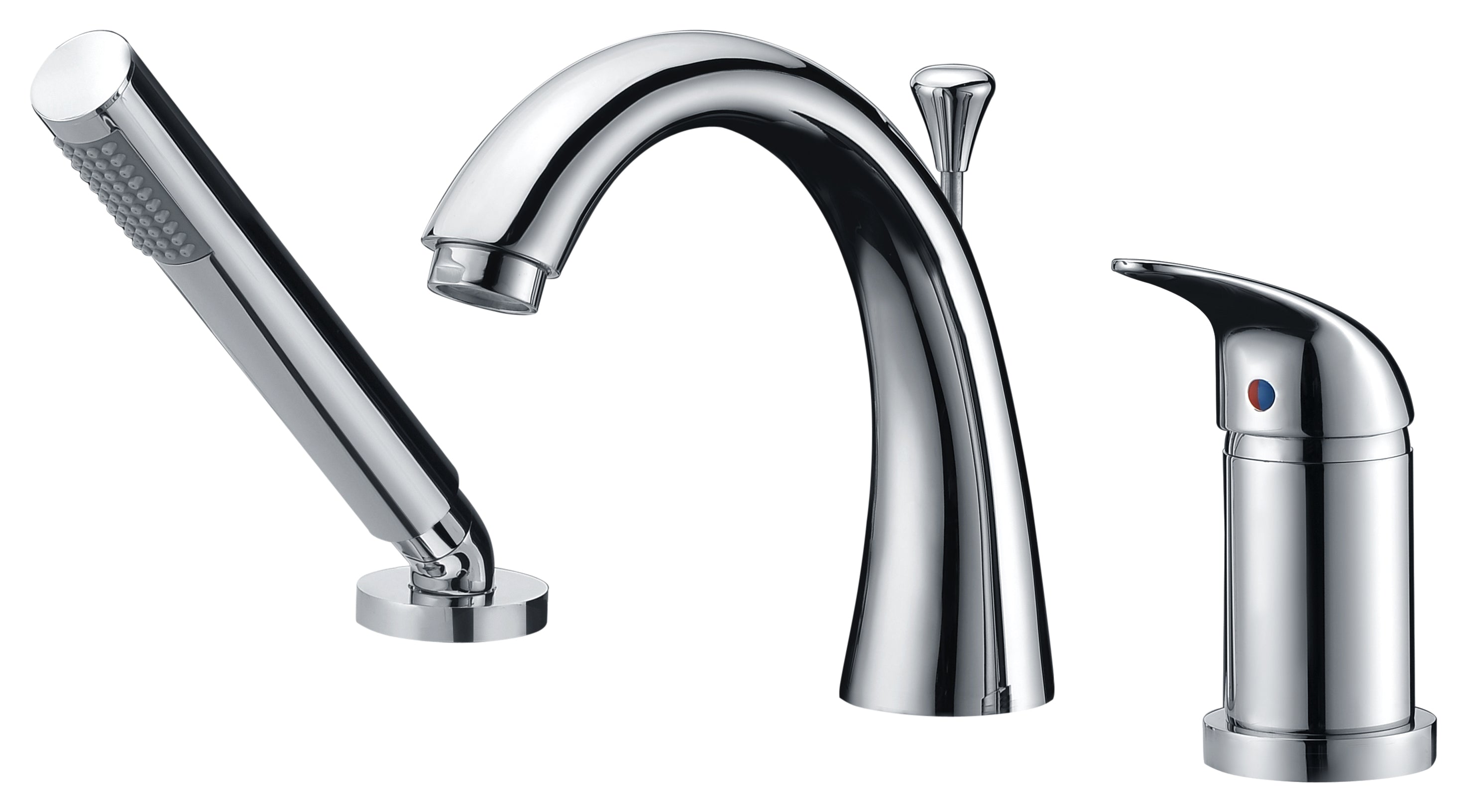 ANZZI  Den Series Single Handle Deck-Mount Roman Tub Faucet with Handheld Sprayer ANZZI