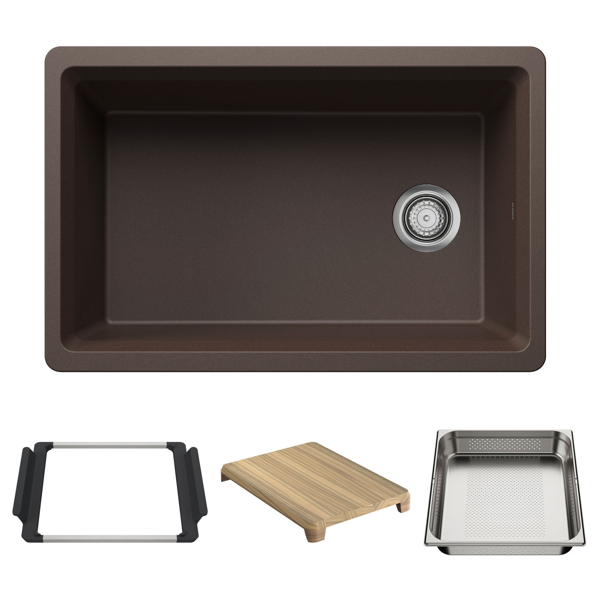 Blanco Inteos SILGRANIT 30" Single Bowl Reversible Undermount Workstation Kitchen Sink BLANCO