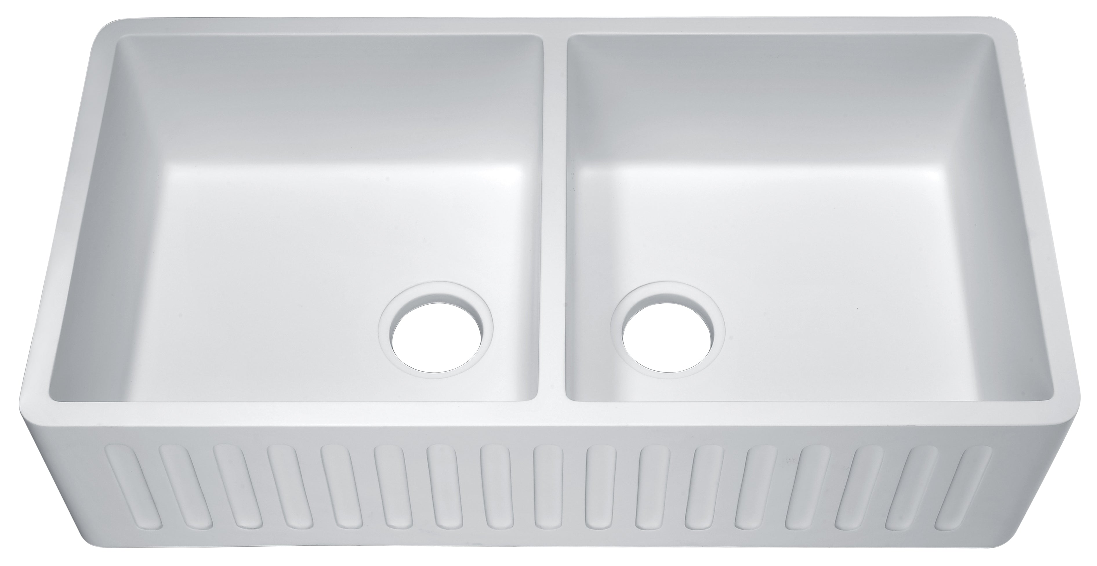 ANZZI  Roine Farmhouse Reversible Apron Front Solid Surface 35 in. Double Basin Kitchen Sink ANZZI