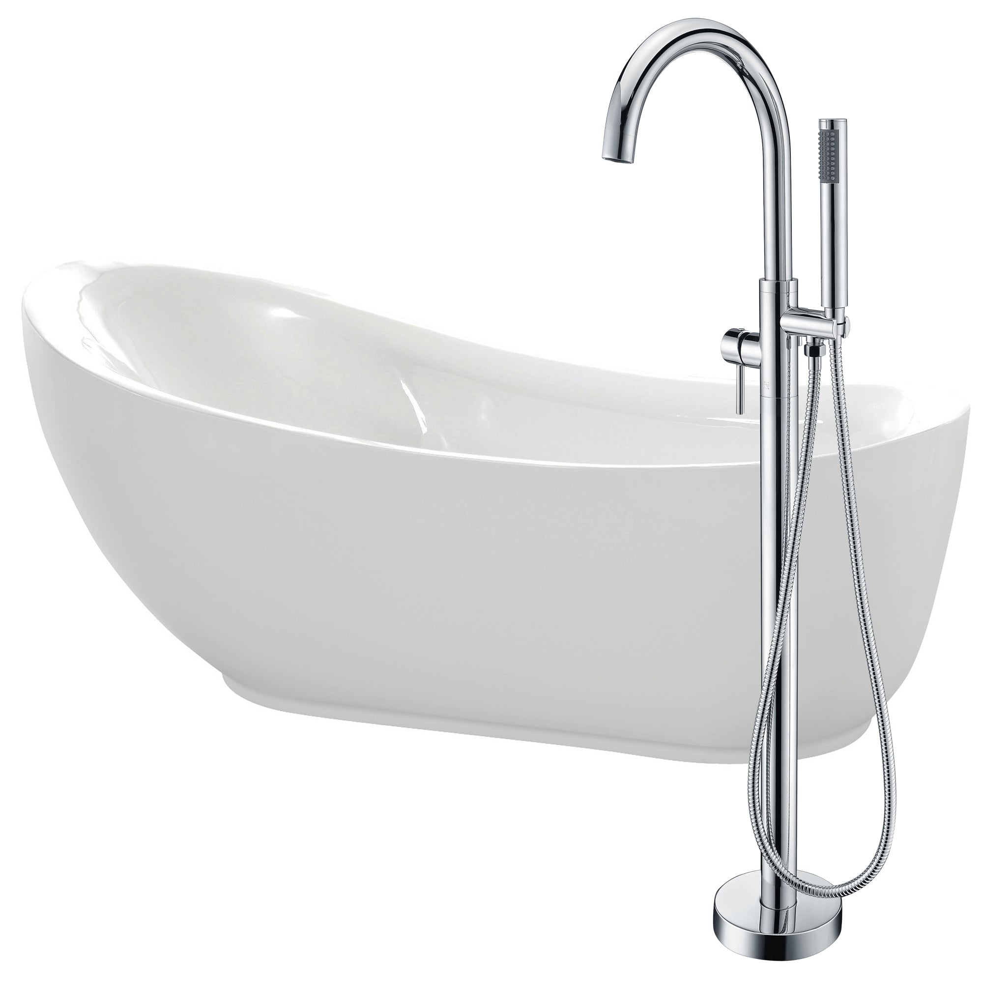 ANZZI  Talyah 71 in. Acrylic Flatbottom Non-Whirlpool Bathtub with Kros Faucet ANZZI