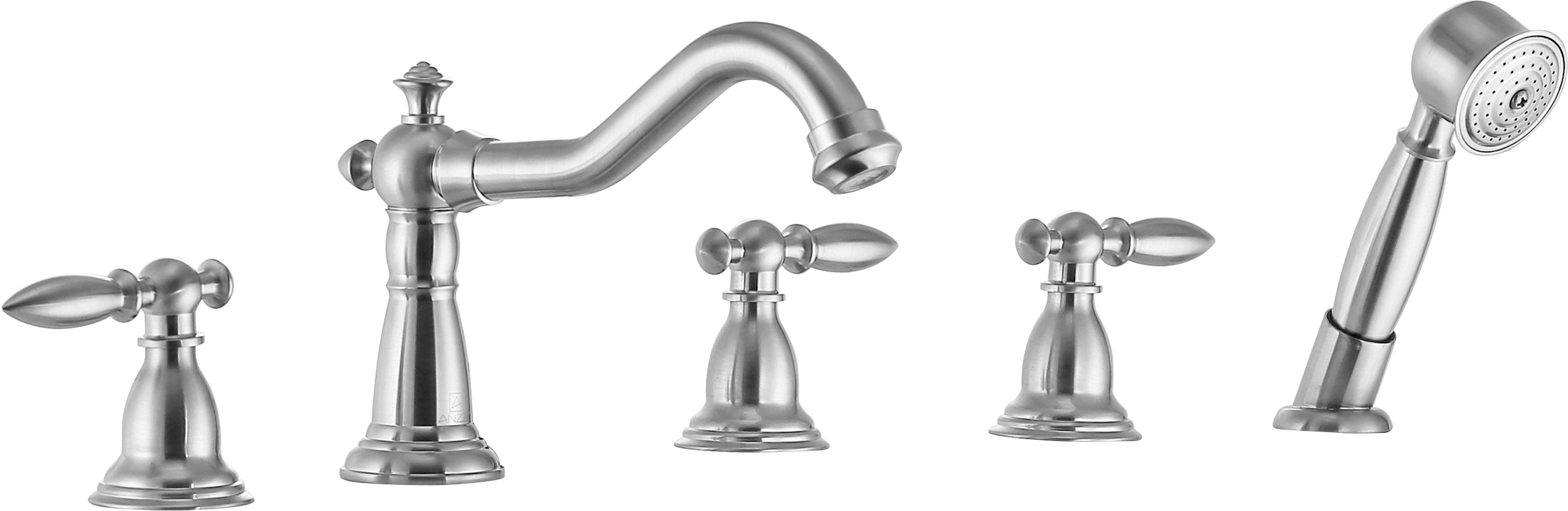ANZZI  Patriarch 2-Handle Deck-Mount Roman Tub Faucet with Handheld Sprayer ANZZI