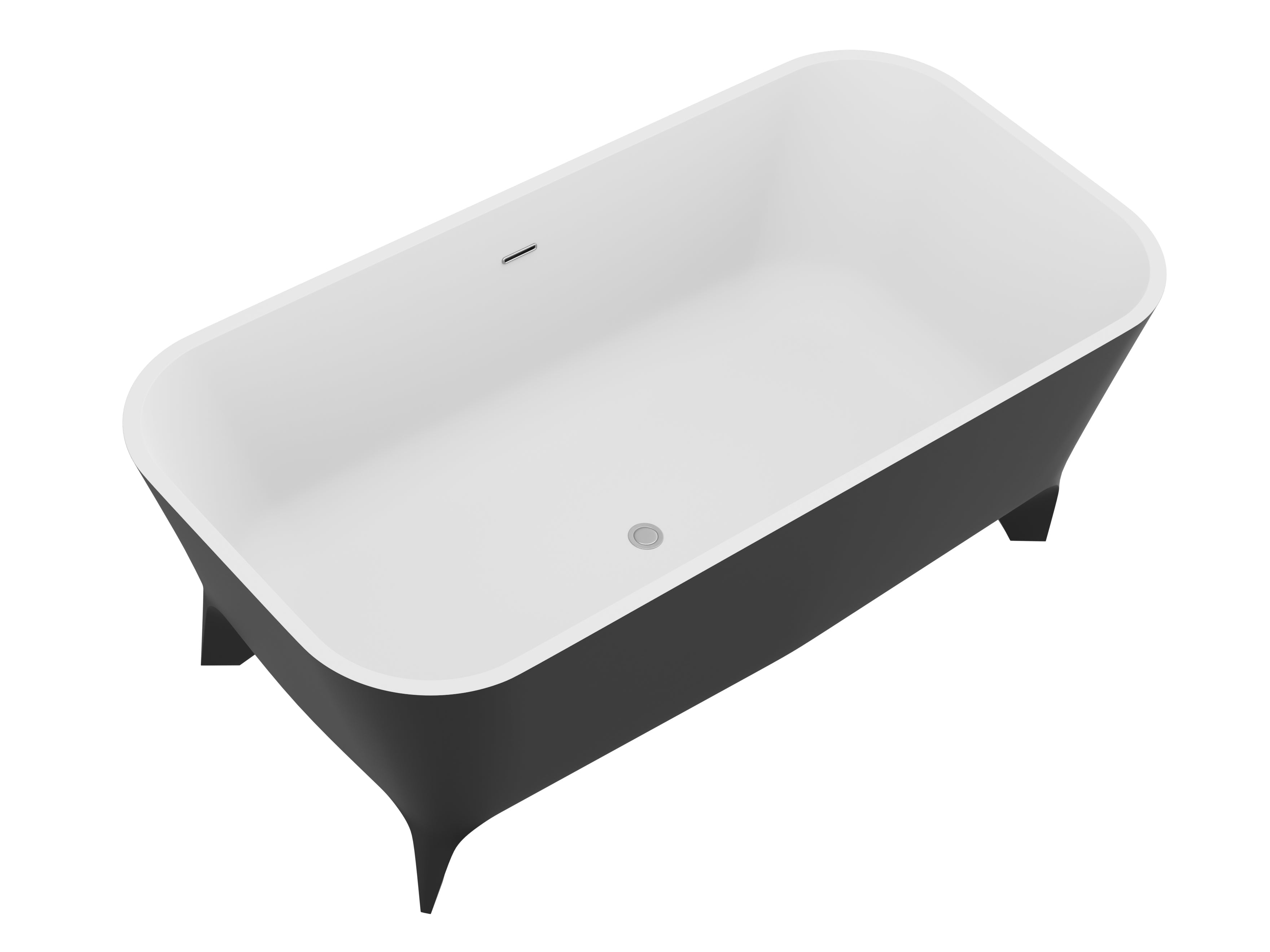 ANZZI  Nightshade 63 in. Solid Surface Freestanding Bathtub ANZZI