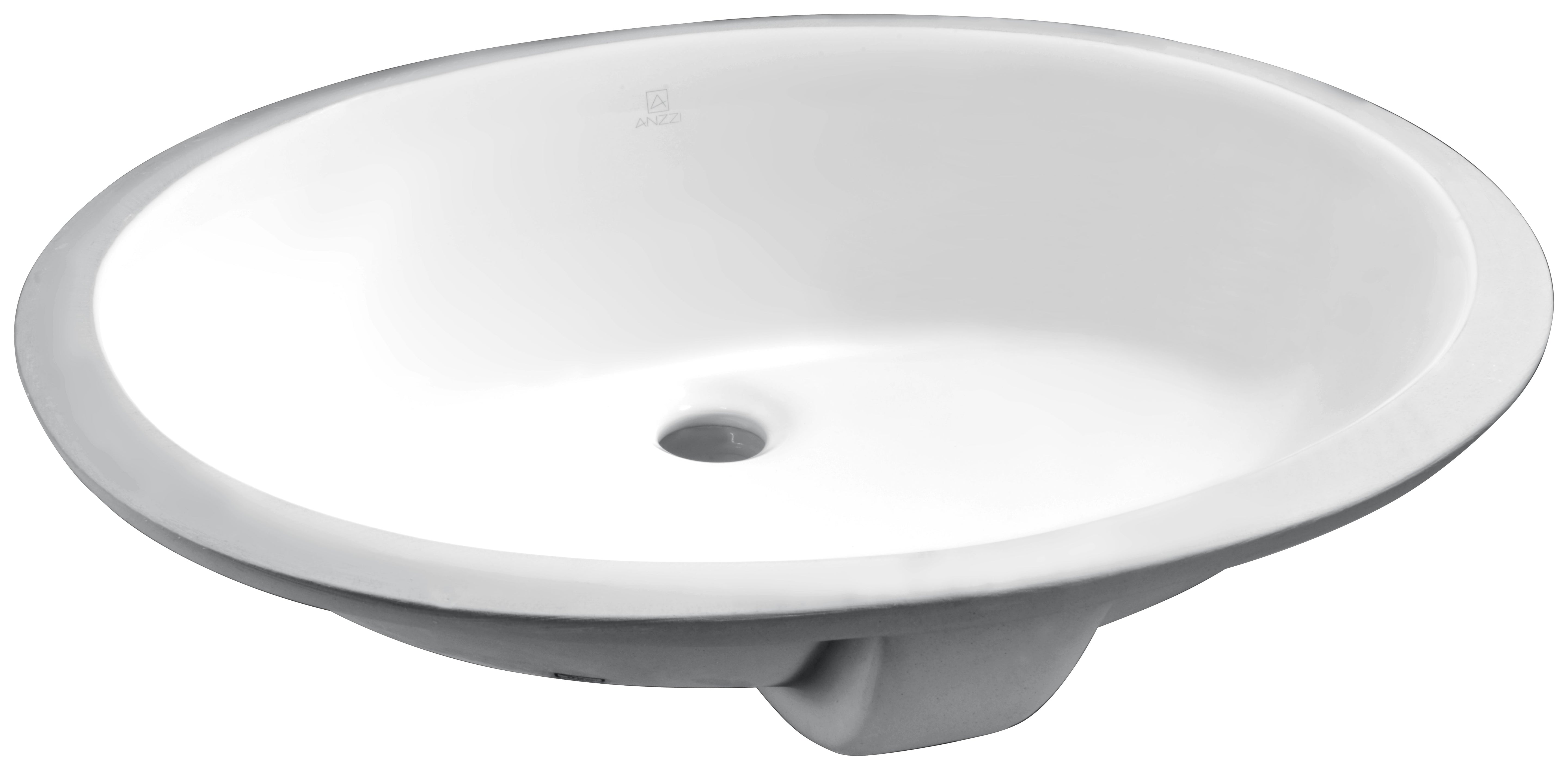 ANZZI  Rhodes Series 21.5 in. Ceramic Undermount Sink Basin ANZZI