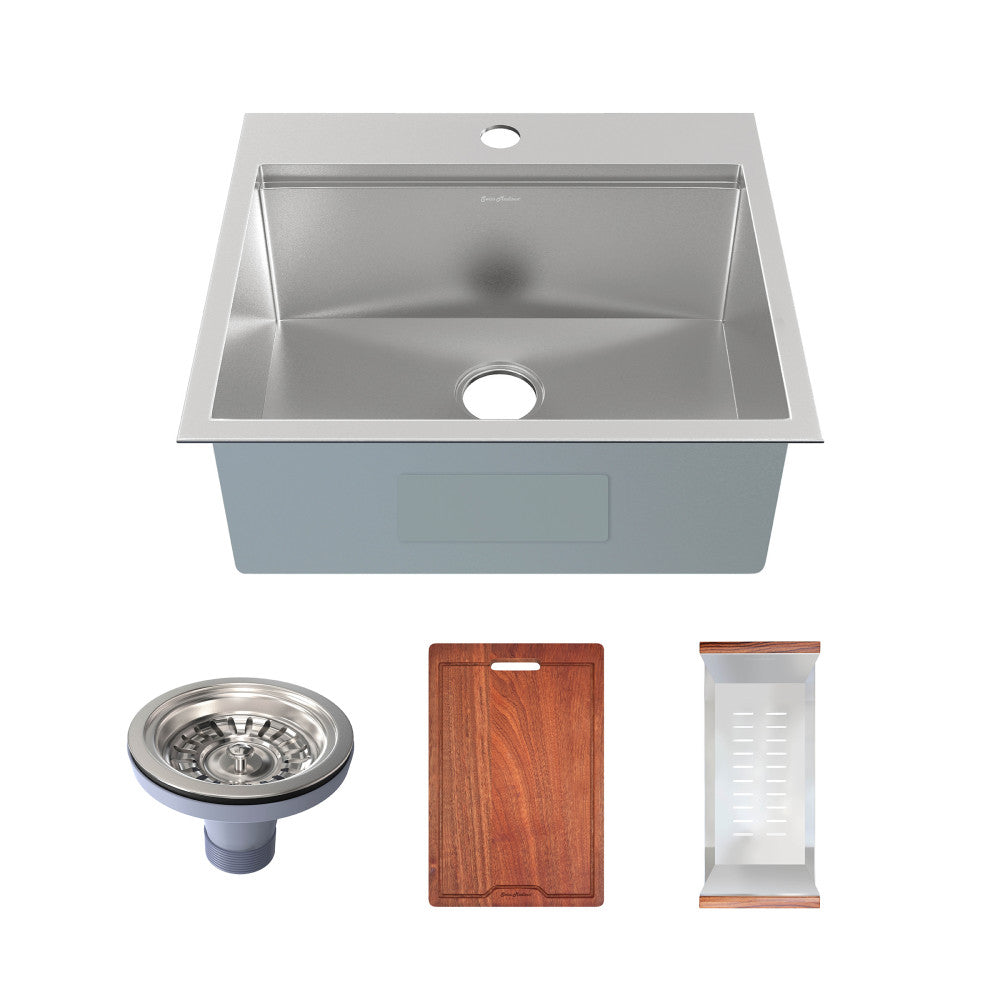Swiss Madison Ravi Single Basin 25 x 22 Topmount Kitchen Workstation Sink Swiss Madison