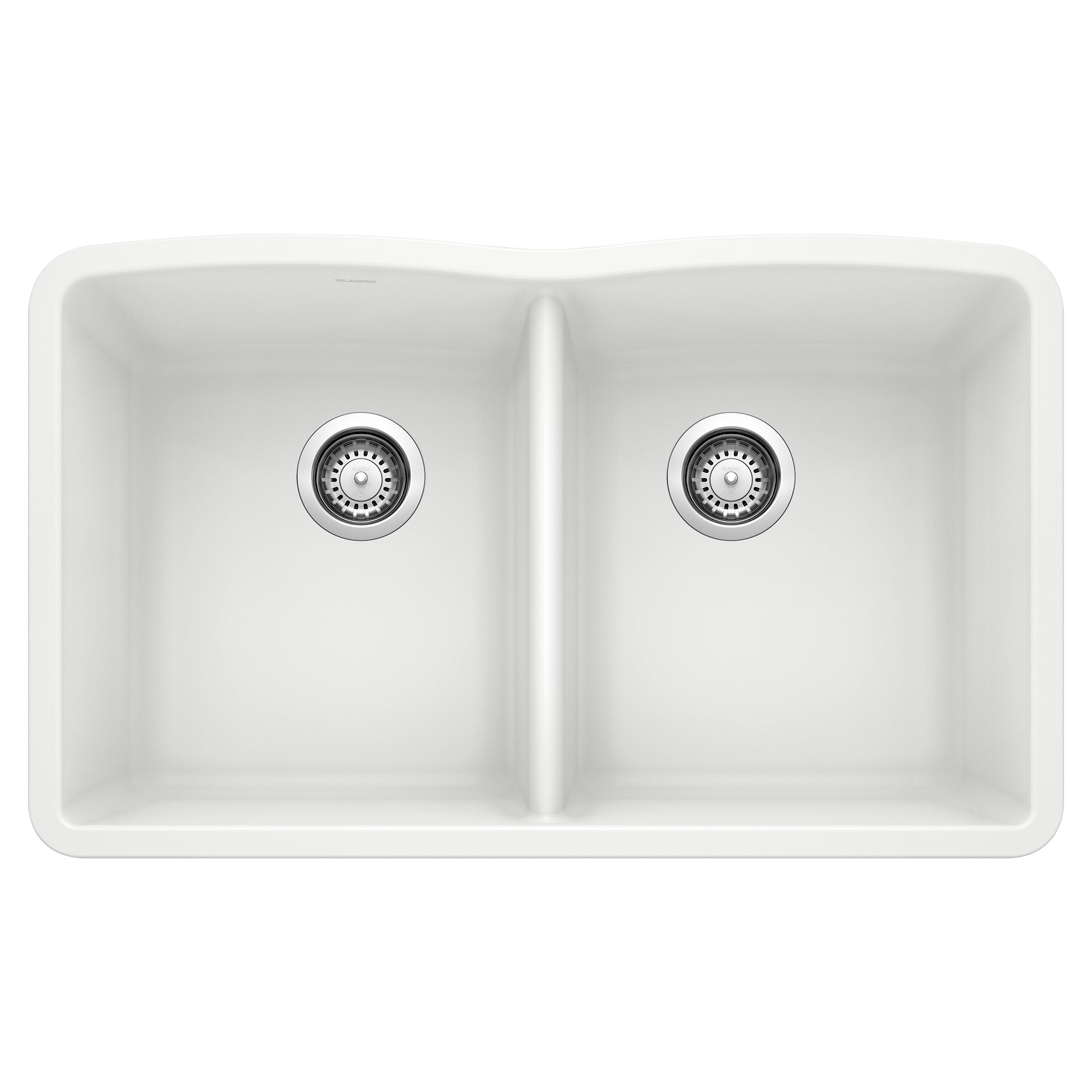 Blanco Diamond SILGRANIT 32" 50/50 Double Bowl Undermount Kitchen Sink Blanco