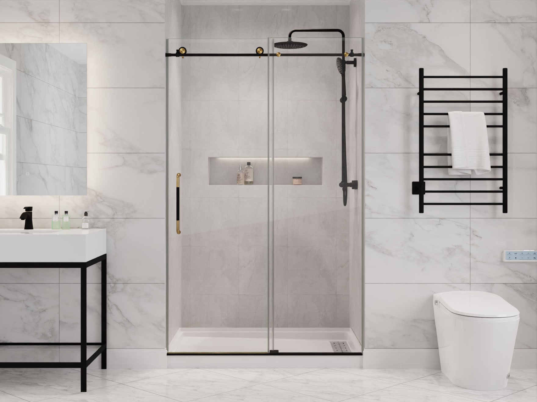 ANZZI  Madam Series 76-in. x 48-in. Frameless Sliding Shower Door ANZZI