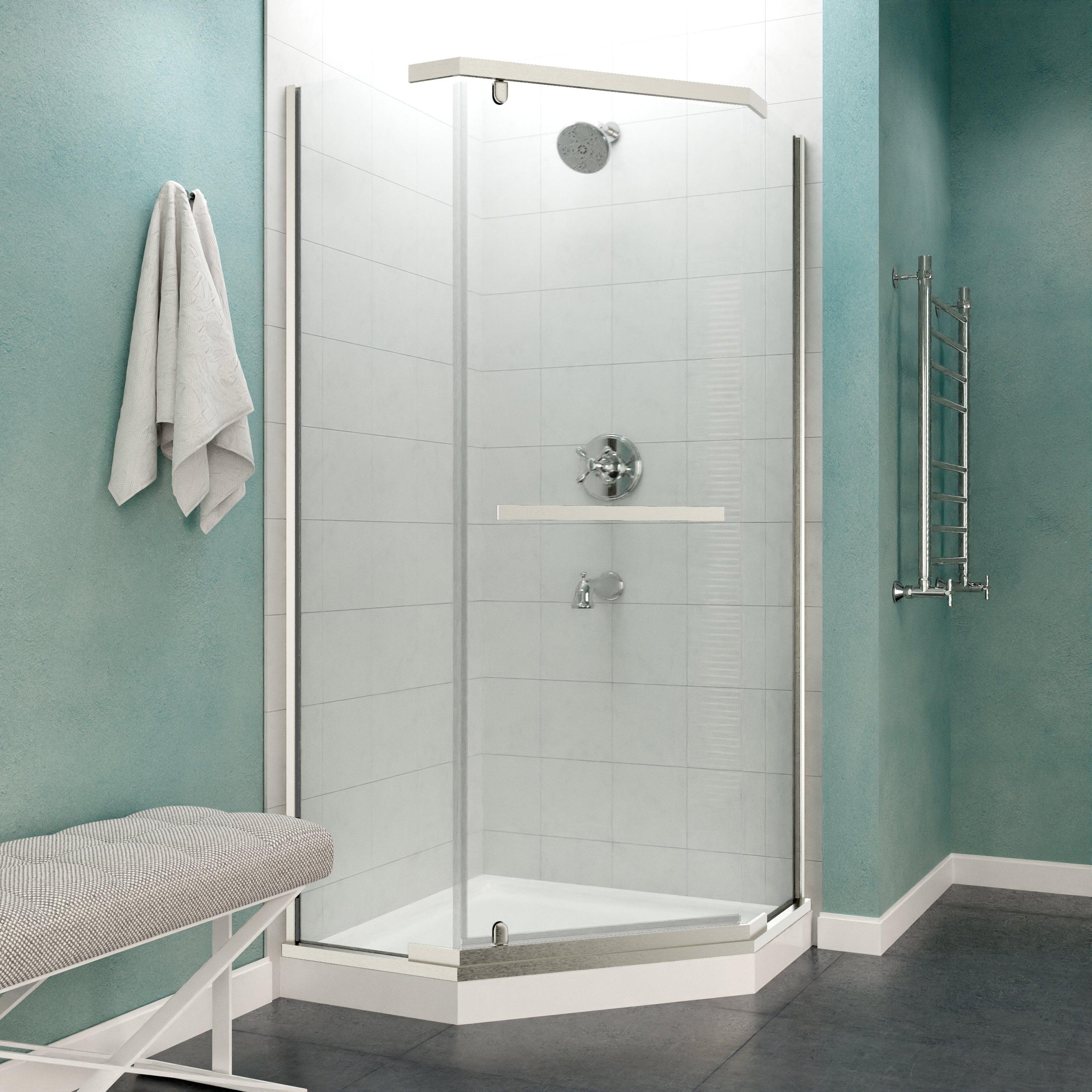 ANZZI  Castle Series 49 in. x 72 in. Semi-Frameless Shower Door with TSUNAMI GUARD ANZZI