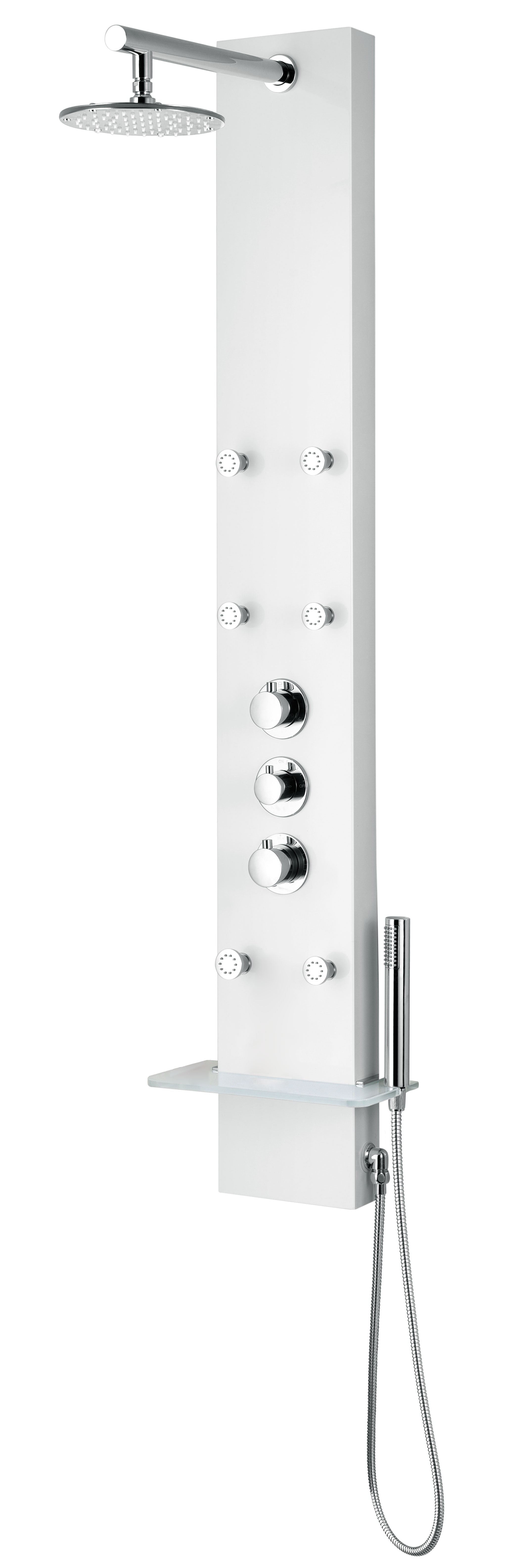 ANZZI  Panther 60 in. 6-Jetted Full Body Shower Panel with Heavy Rain Shower and Spray Wand ANZZI