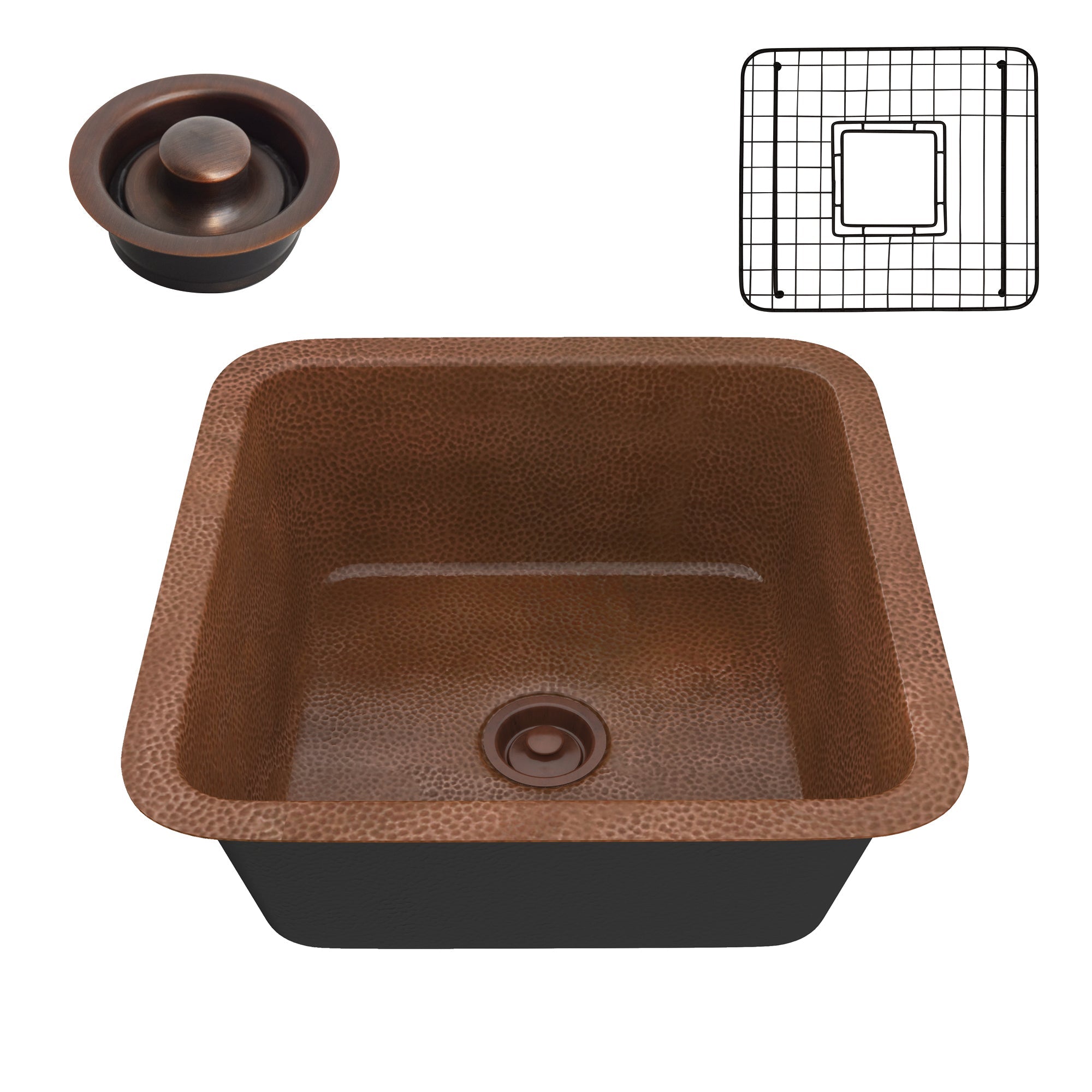 ANZZI  Malta Drop-in Handmade Copper 19 in. 0-Hole Single Bowl Kitchen Sink in Hammered Antique Copper ANZZI
