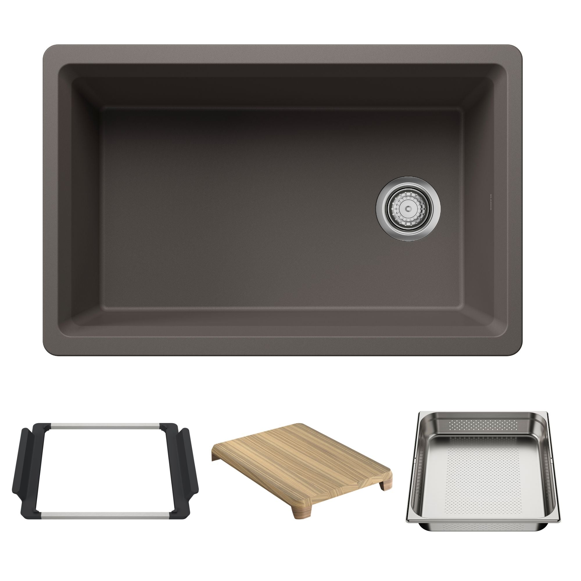 Blanco Inteos SILGRANIT 30" Single Bowl Reversible Undermount Workstation Kitchen Sink BLANCO