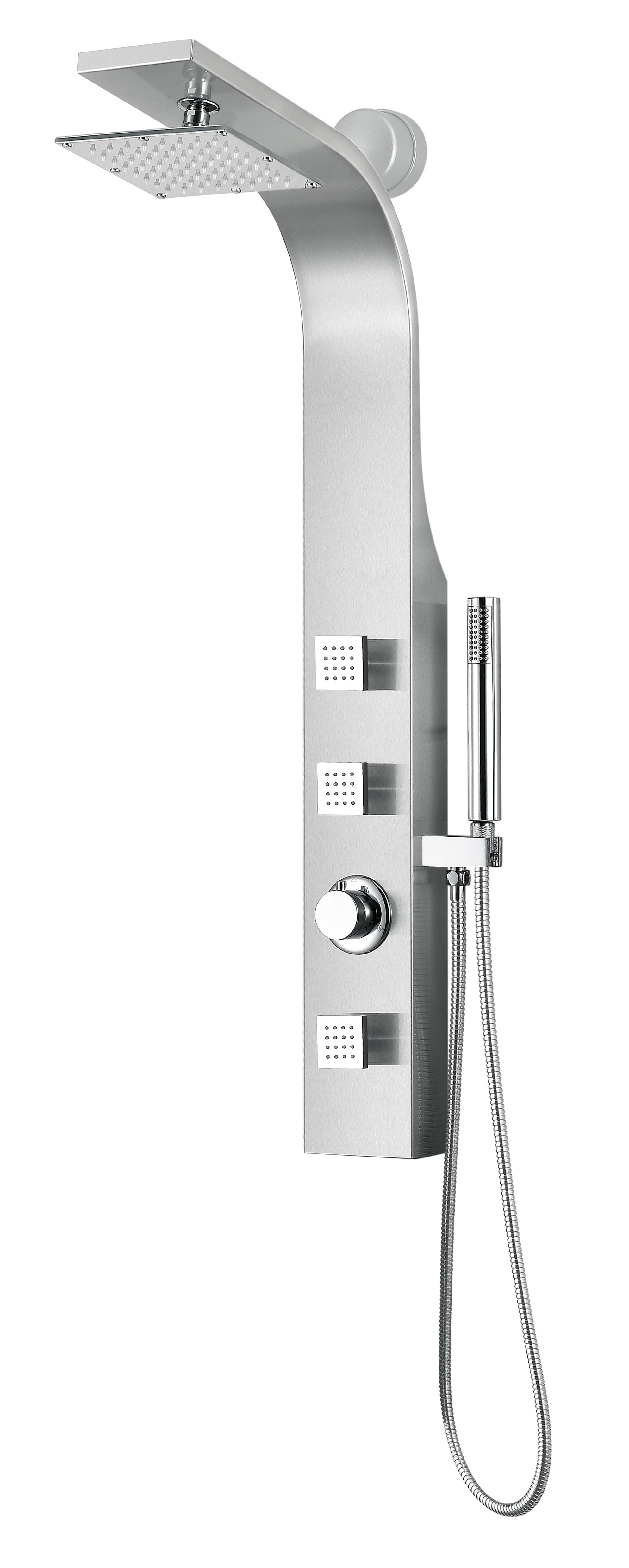 ANZZI  Sans 40 in. Full Body Shower Panel with Heavy Rain Shower and Spray Wand in Brushed Steel ANZZI