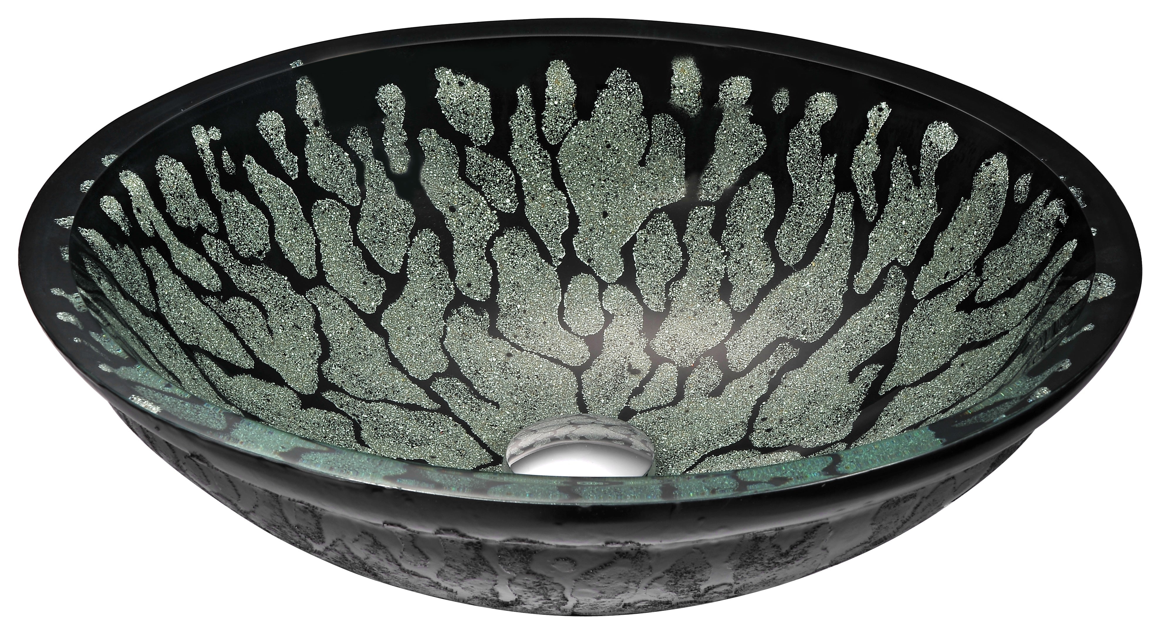 ANZZI  Bravo Series Deco-Glass Vessel Sink in Lustrous Black ANZZI