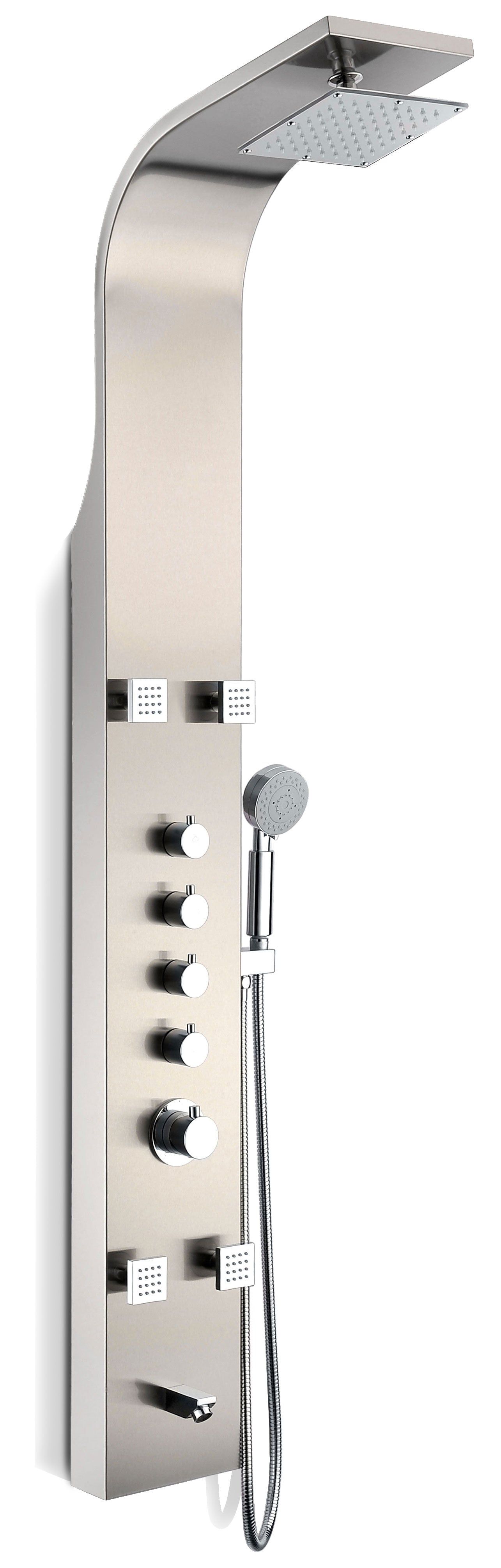 ANZZI  Echo 63.5 in. 4-Jetted Full Body Shower Panel with Heavy Rain Showerhead, Spray Wand and Tub Spout ANZZI