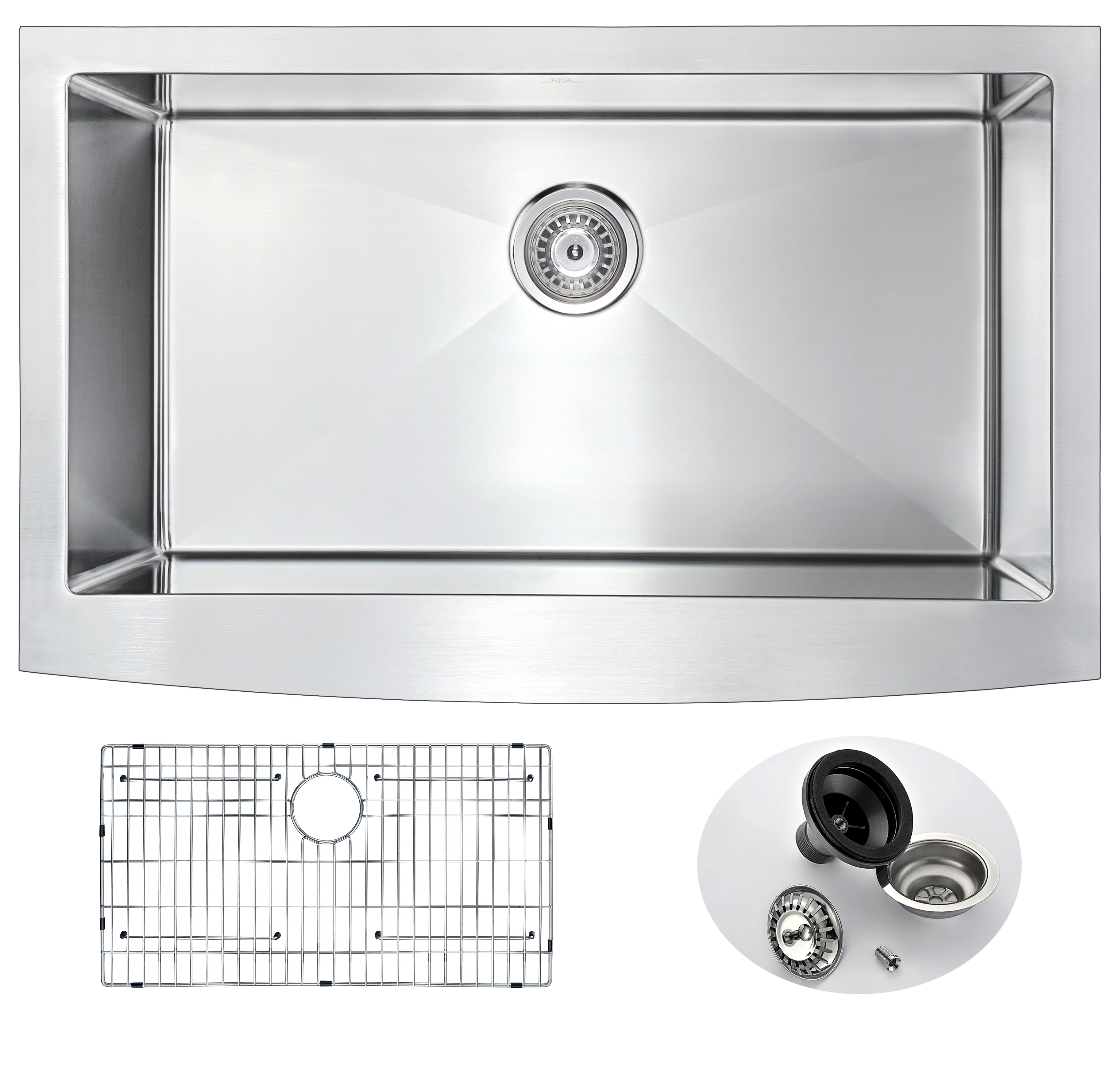 ANZZI  Elysian Farmhouse Stainless Steel 36 in. Single Bowl Kitchen Sink ANZZI