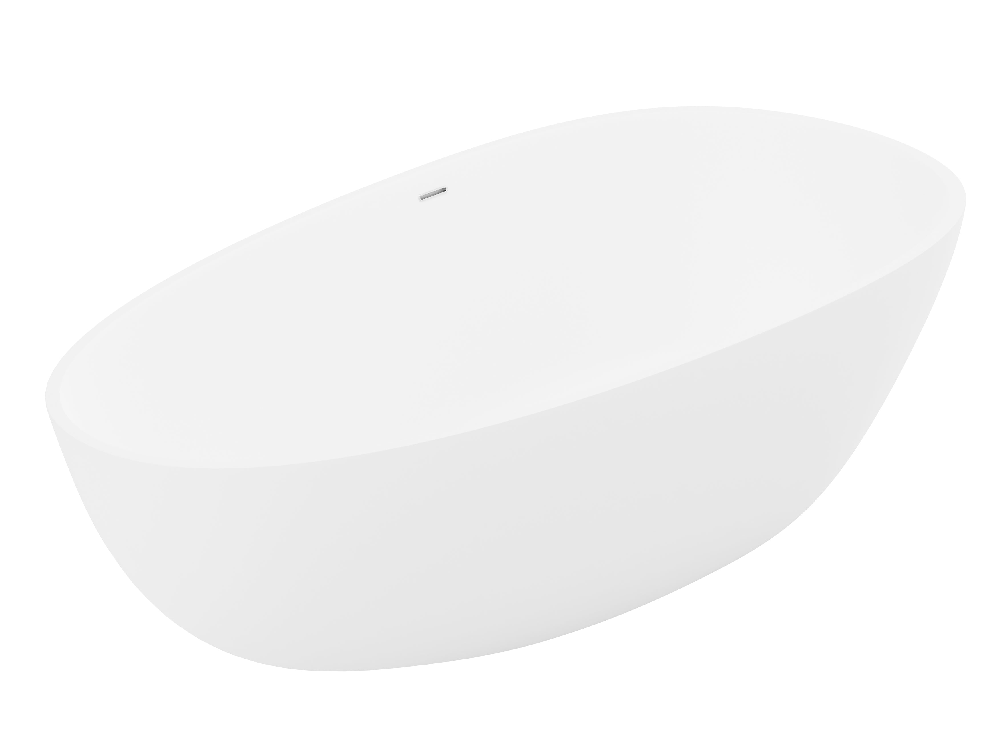 ANZZI  Makot 5.6 ft. Man-Made Stone Center Drain Freestanding Bathtub ANZZI