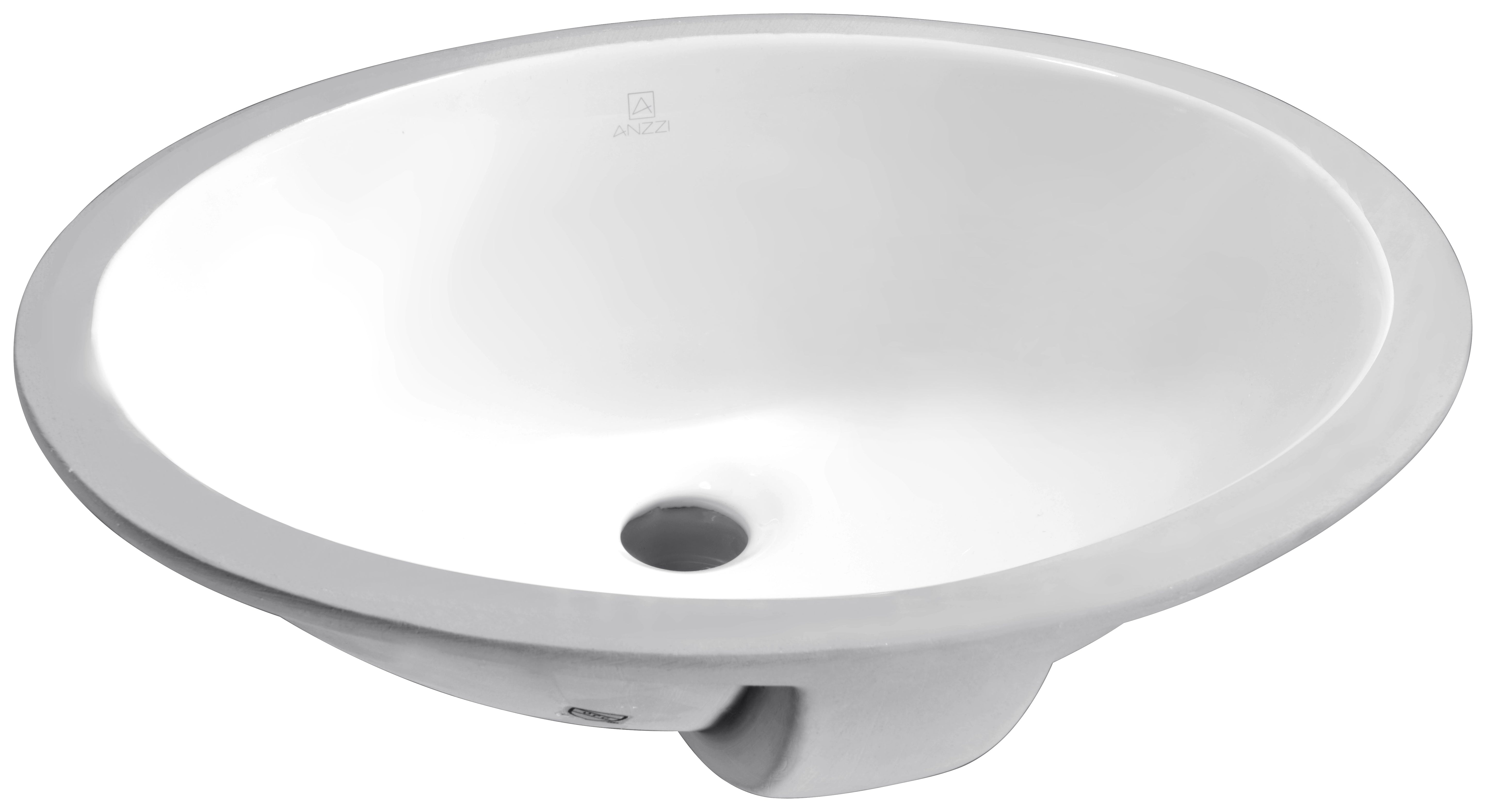 ANZZI  Lanmia Series 19.5 in. Ceramic Undermount Sink Basin ANZZI
