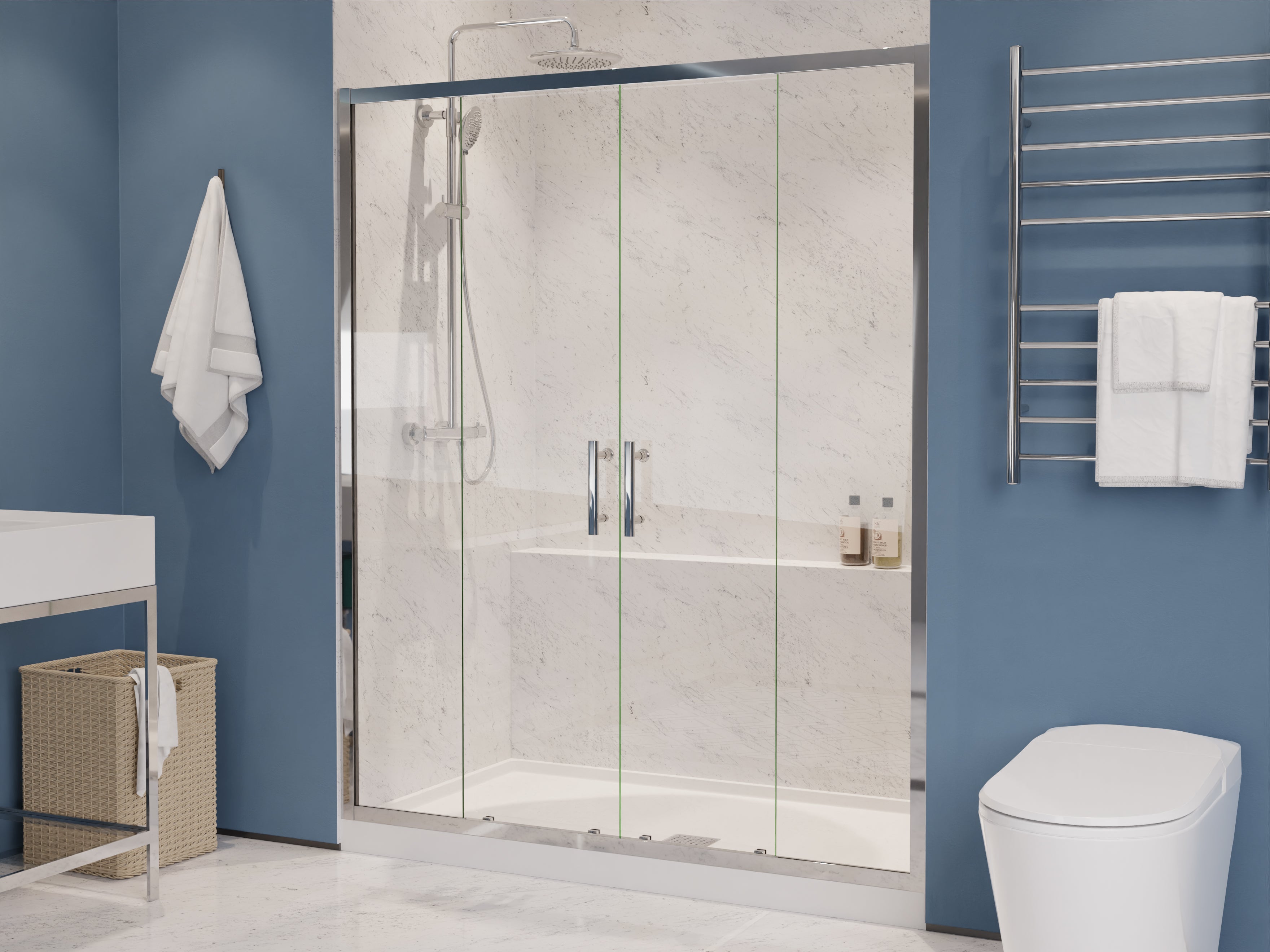 ANZZI Enchant 70-in. x 60.4-in. Framed Sliding Shower Door ANZZI