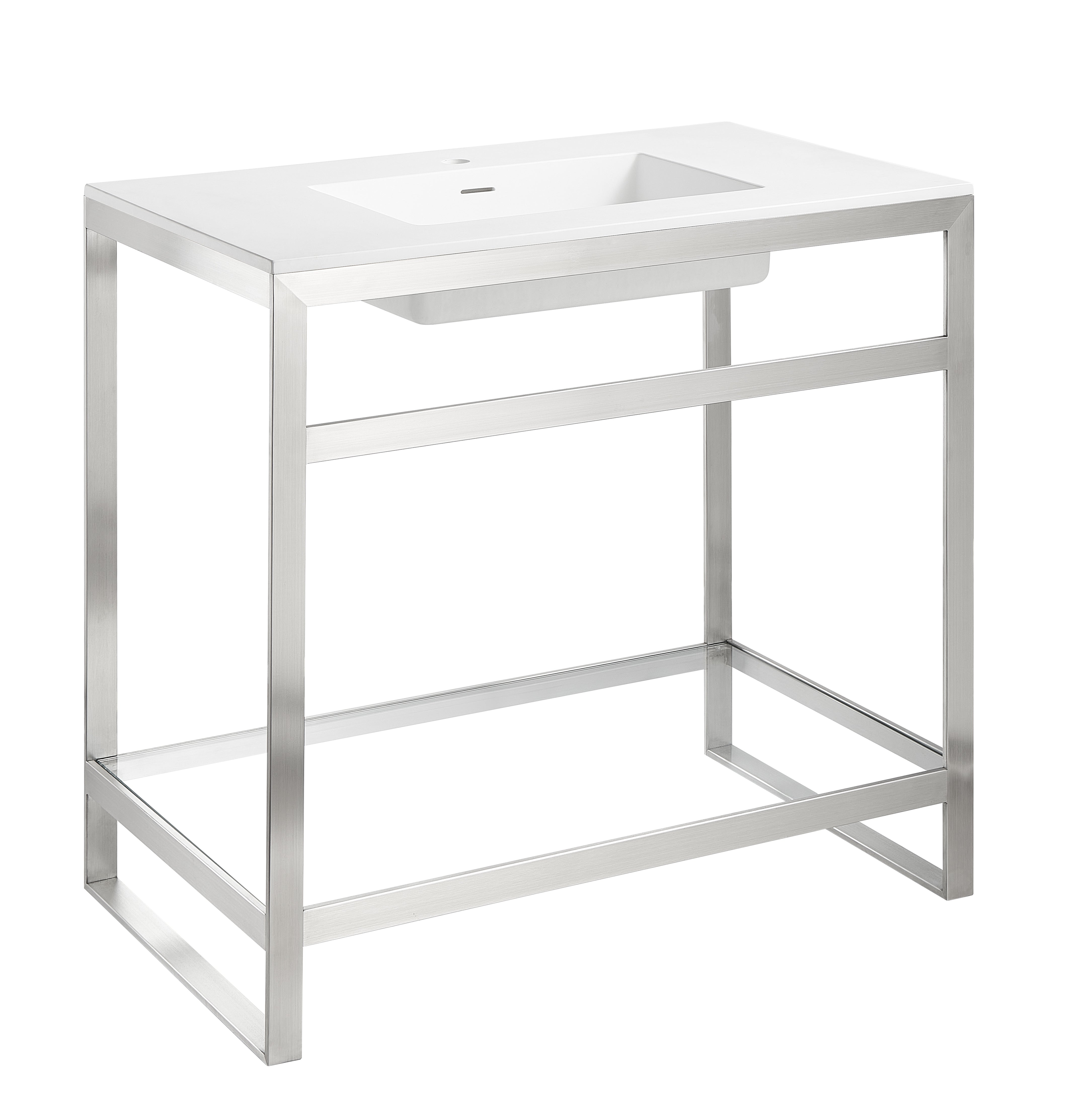 ANZZI  Orchard 36 in. Console Sink with Glossy White Counter Top ANZZI