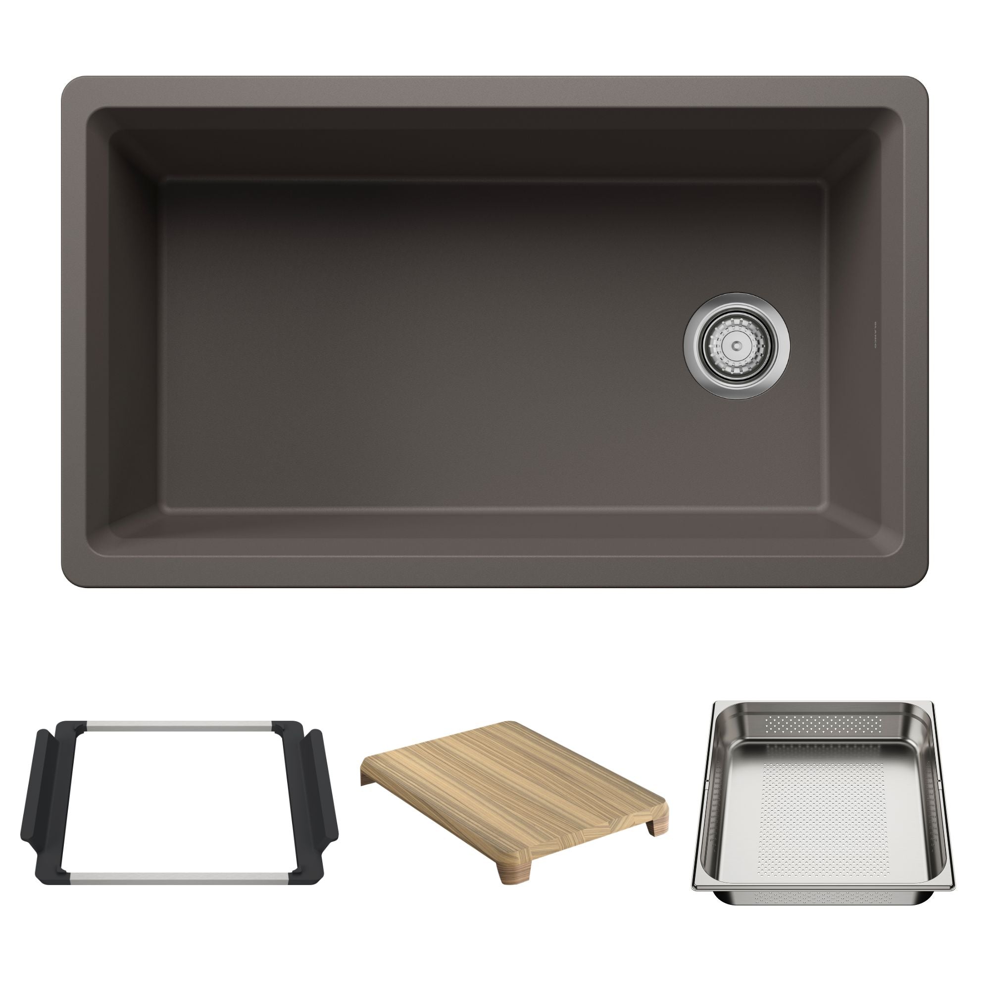 Blanco Inteos SILGRANIT 33" Single Bowl Reversible Undermount Workstation Kitchen Sink BLANCO