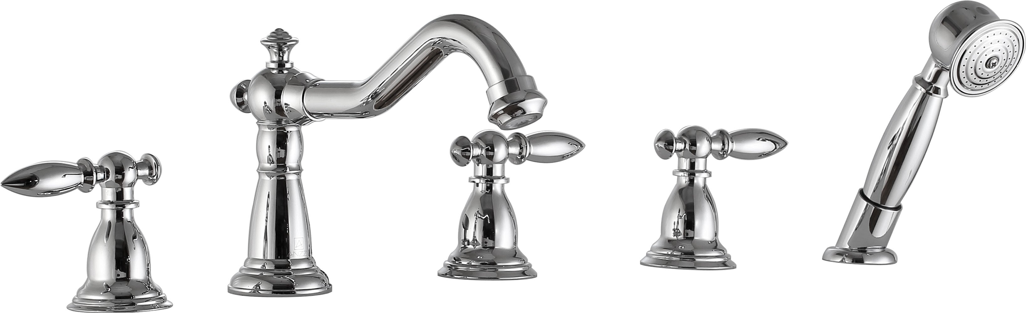 ANZZI  Patriarch 2-Handle Deck-Mount Roman Tub Faucet with Handheld Sprayer ANZZI